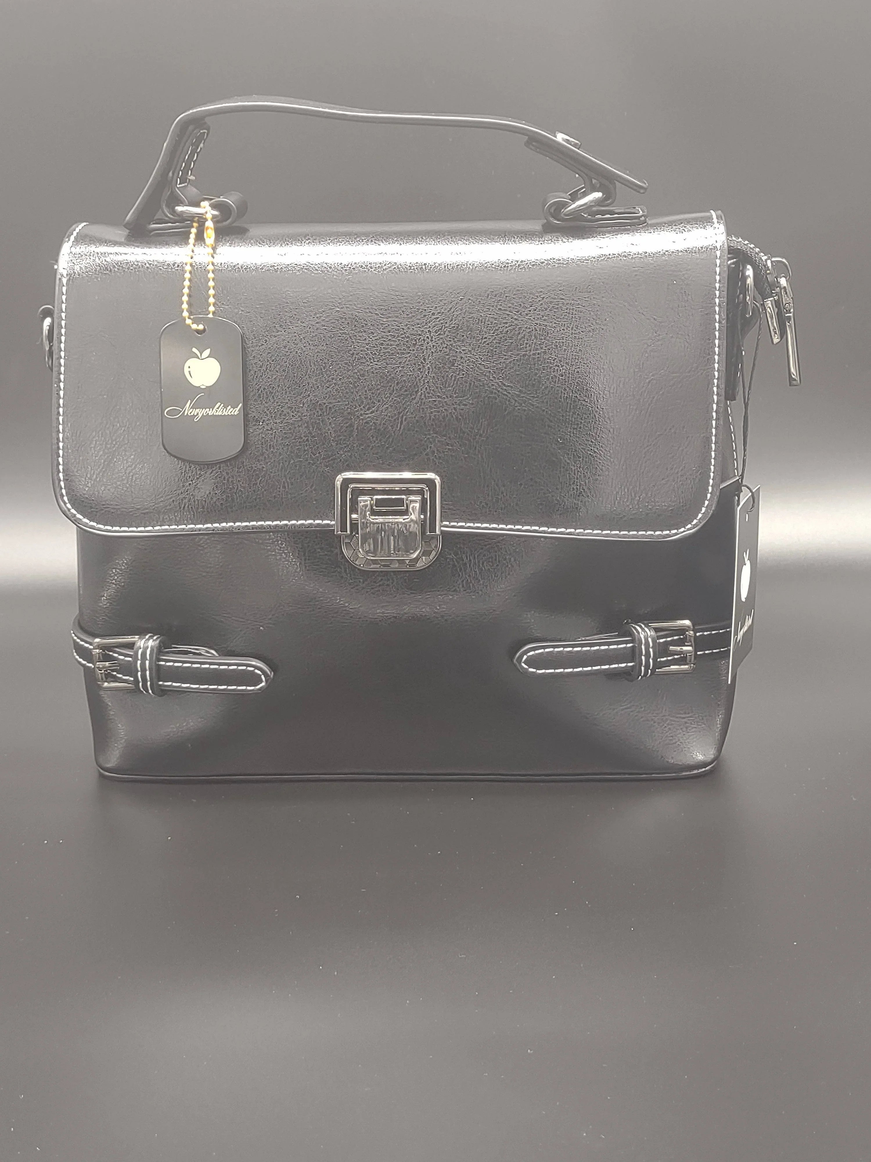 NEWYORKLISTED - Black Leather Handbag - The Michele! - NEWYORKLISTED