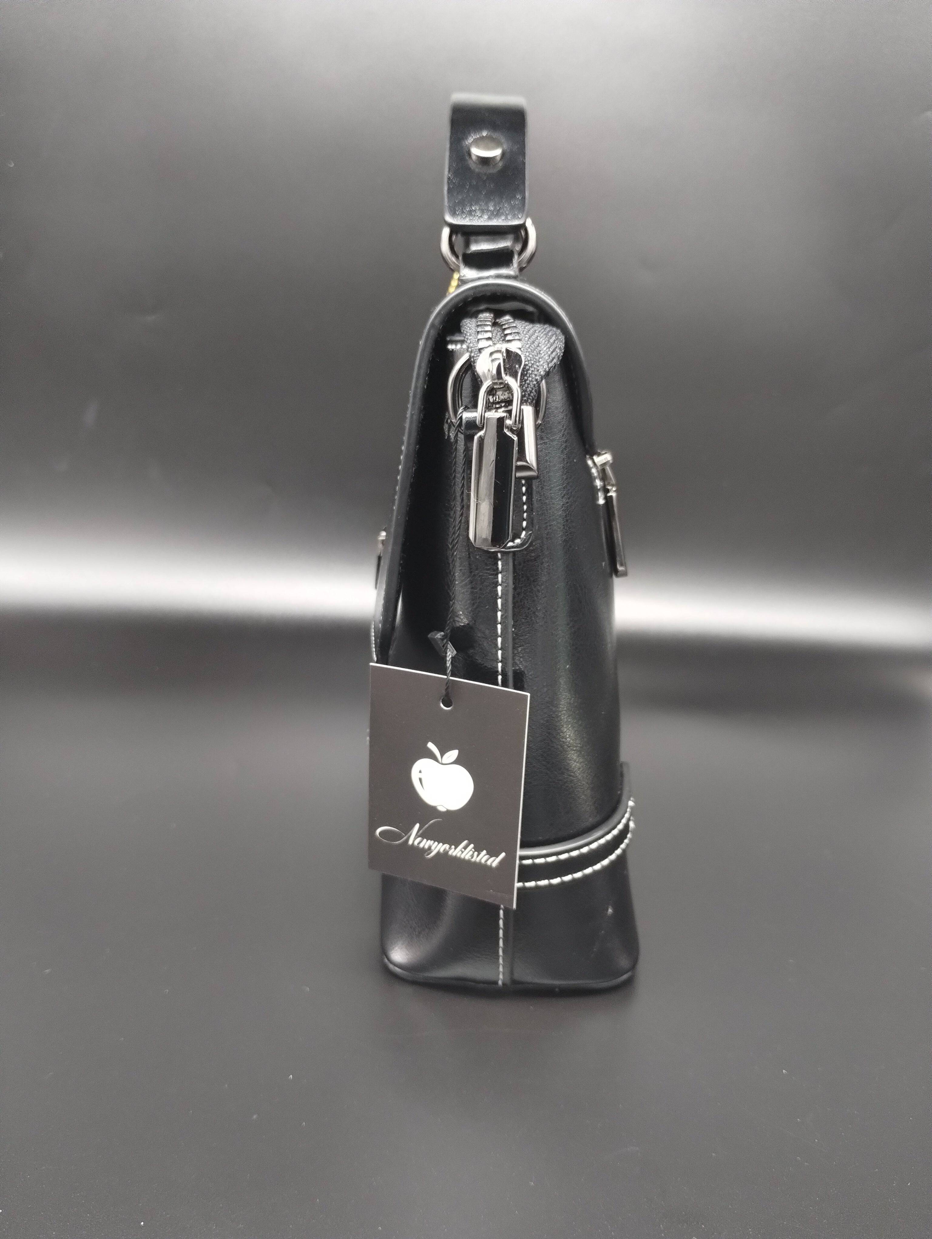 NEWYORKLISTED - Black Leather Handbag - The Michele! - NEWYORKLISTED