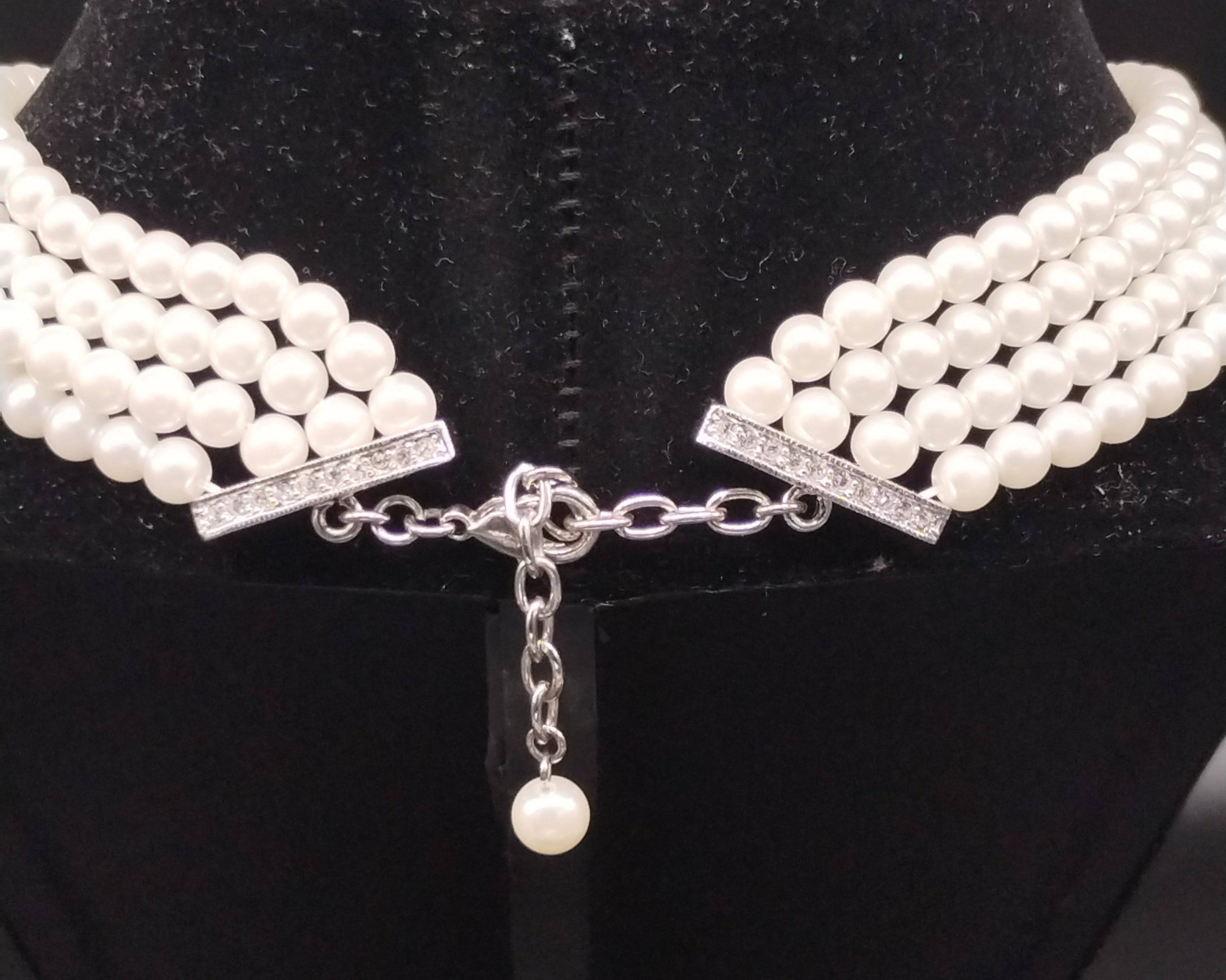 NEWYORKLISTED - Vintage Four Strand Simulated Pearl Necklace - NEWYORKLISTED