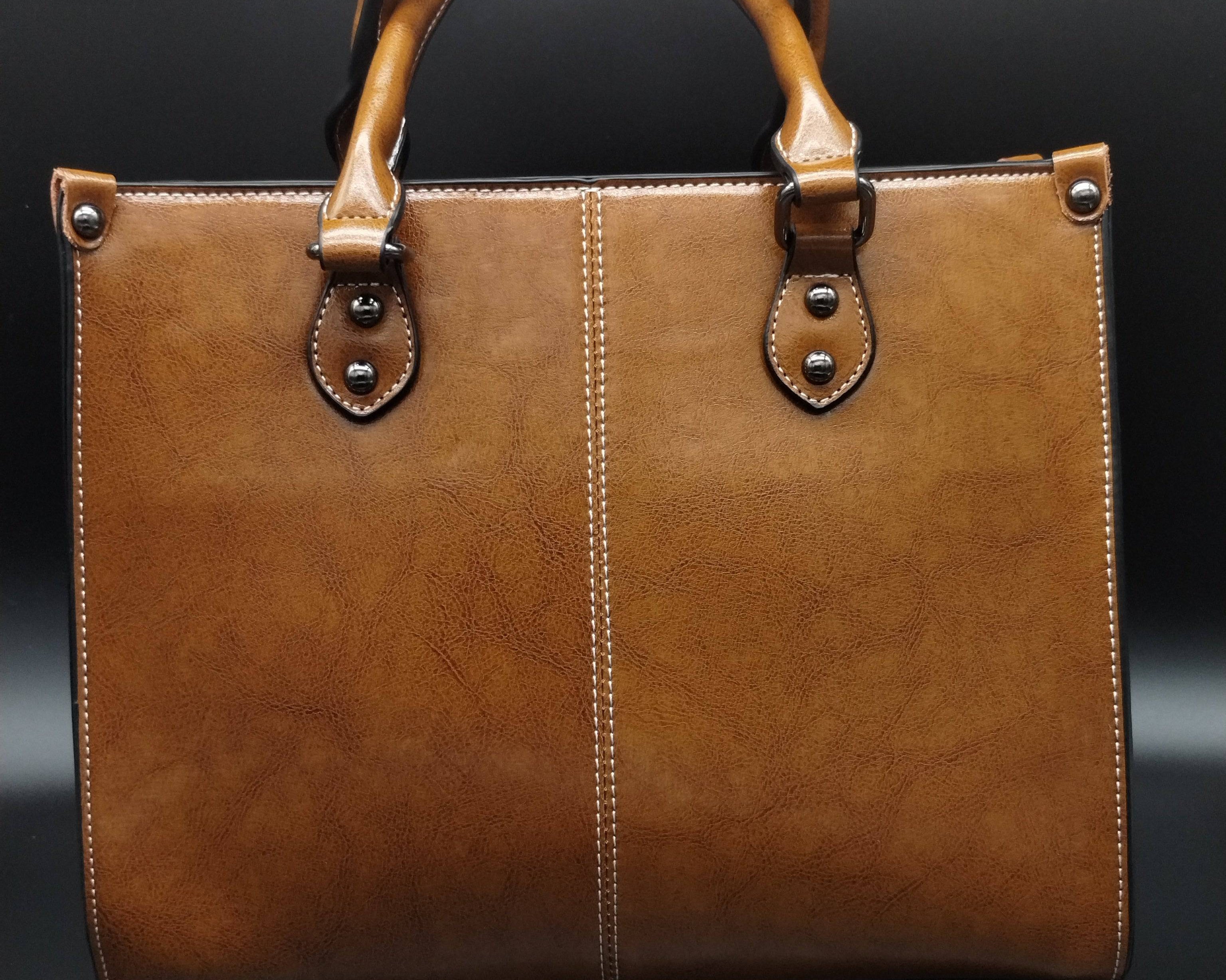 NEWYORKLISTED Luxury Brown Leather Handbag - NEWYORKLISTED