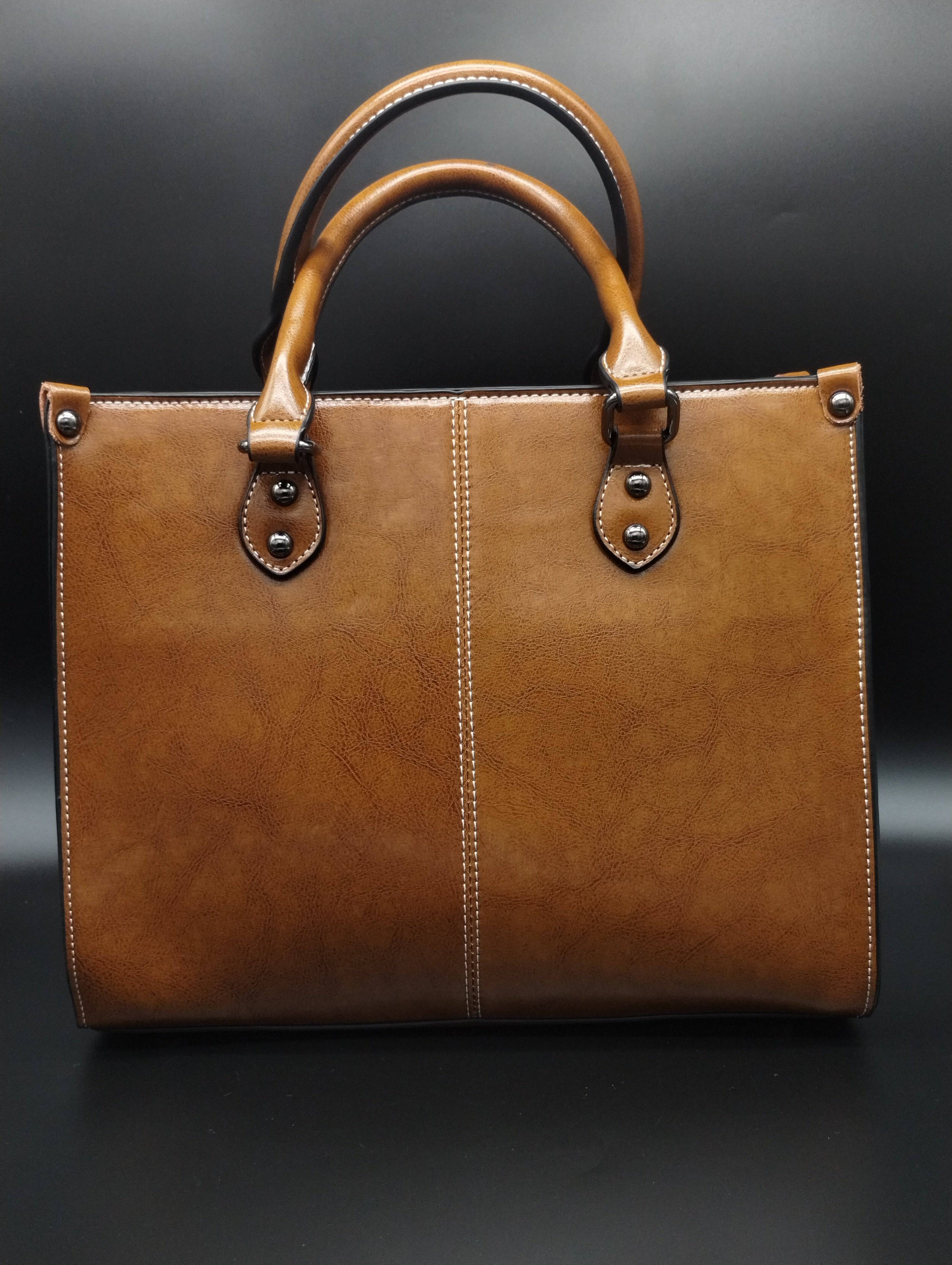 NEWYORKLISTED Luxury Brown Leather Handbag - NEWYORKLISTED