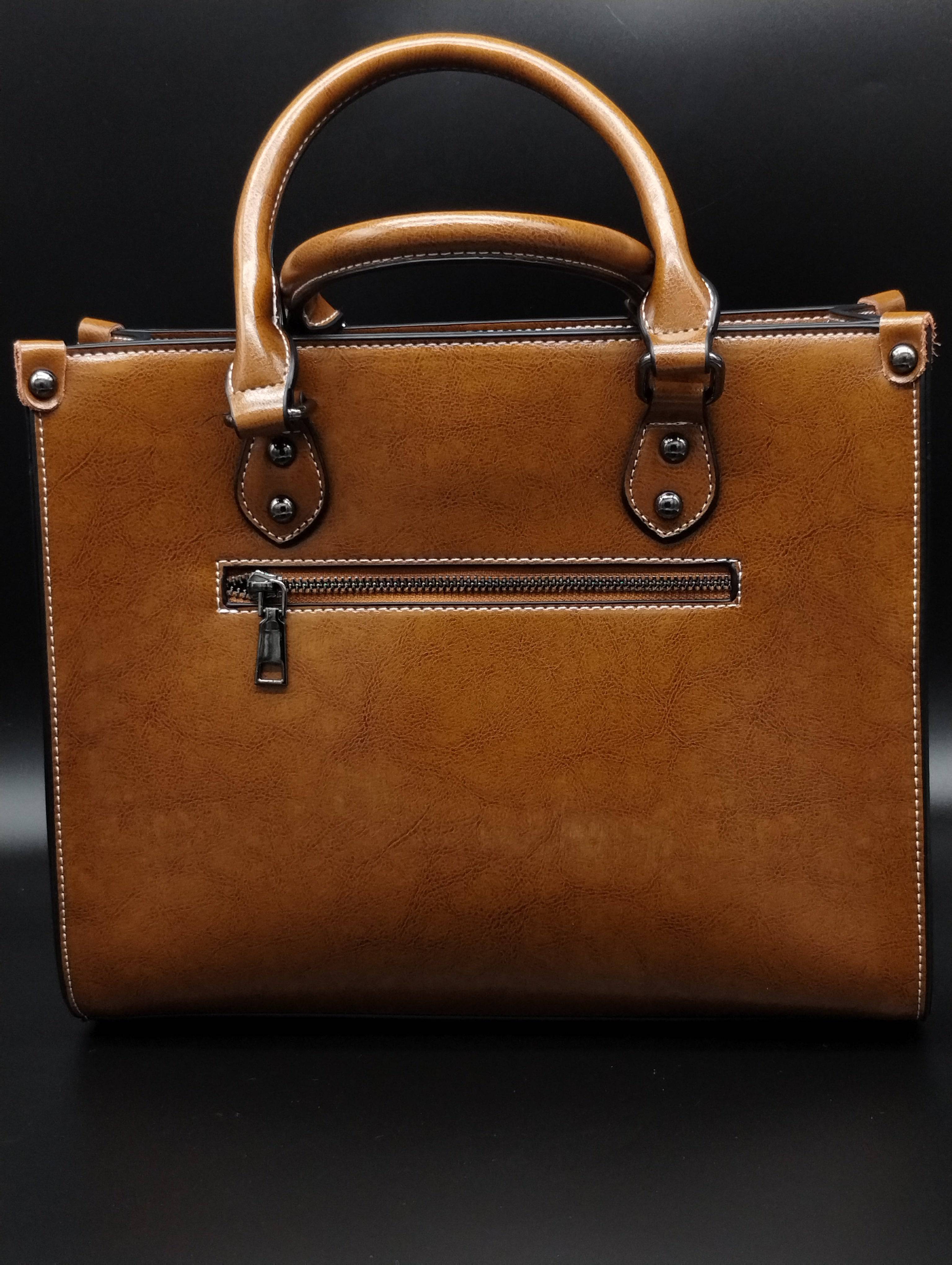 NEWYORKLISTED Luxury Brown Leather Handbag - NEWYORKLISTED