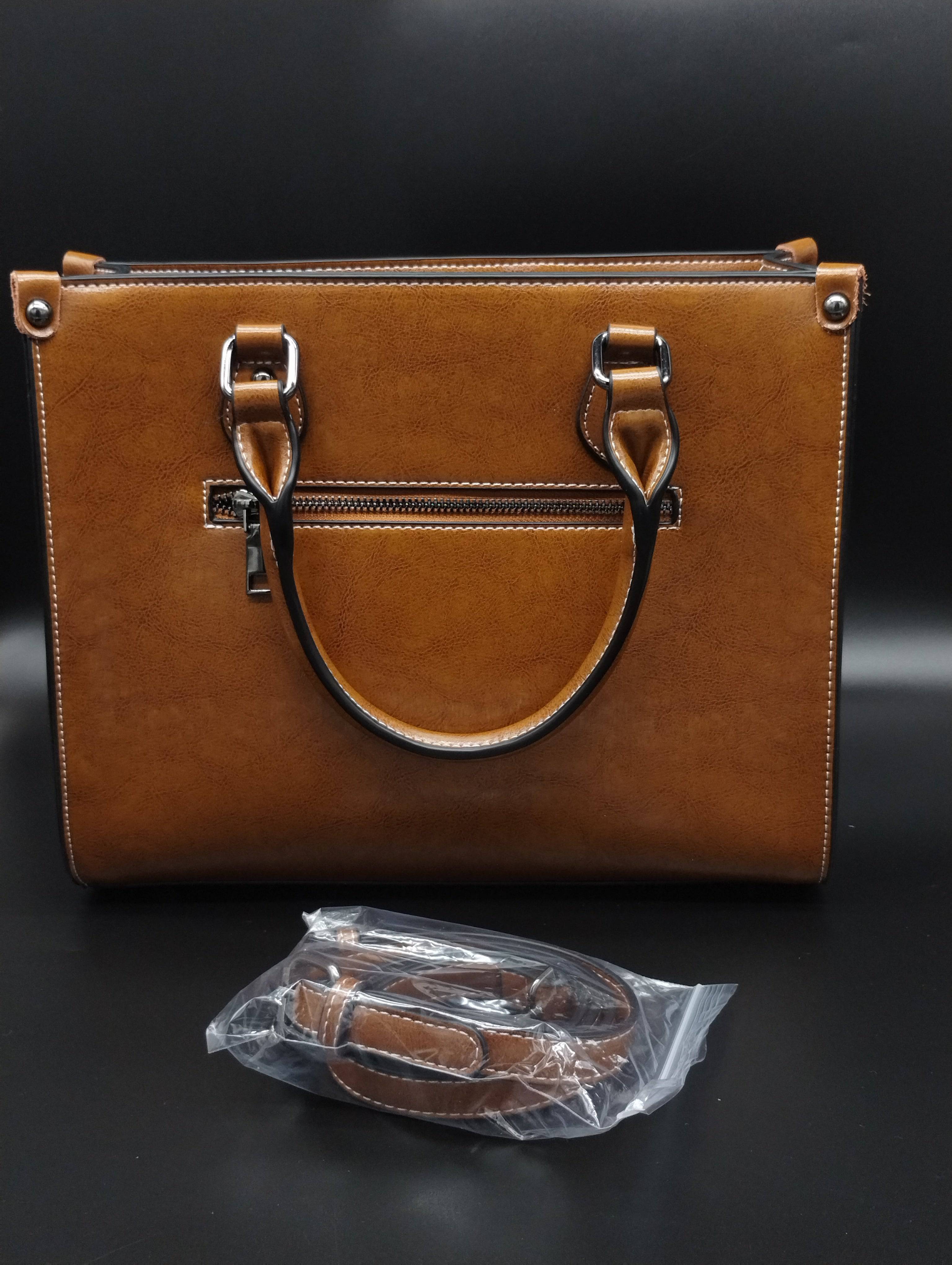 NEWYORKLISTED Luxury Brown Leather Handbag - NEWYORKLISTED