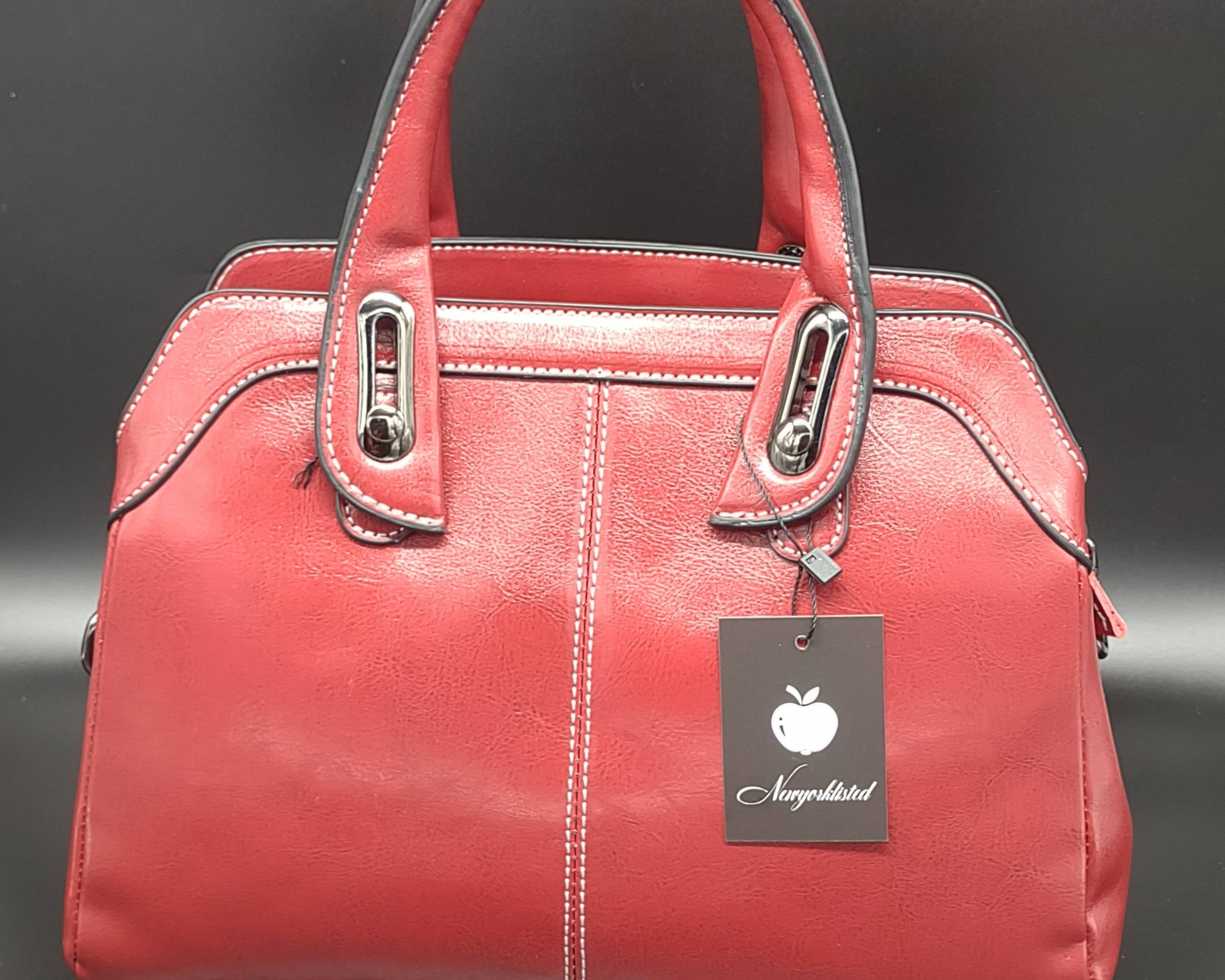 NEWYORKLISTED Red Leather Handbag
