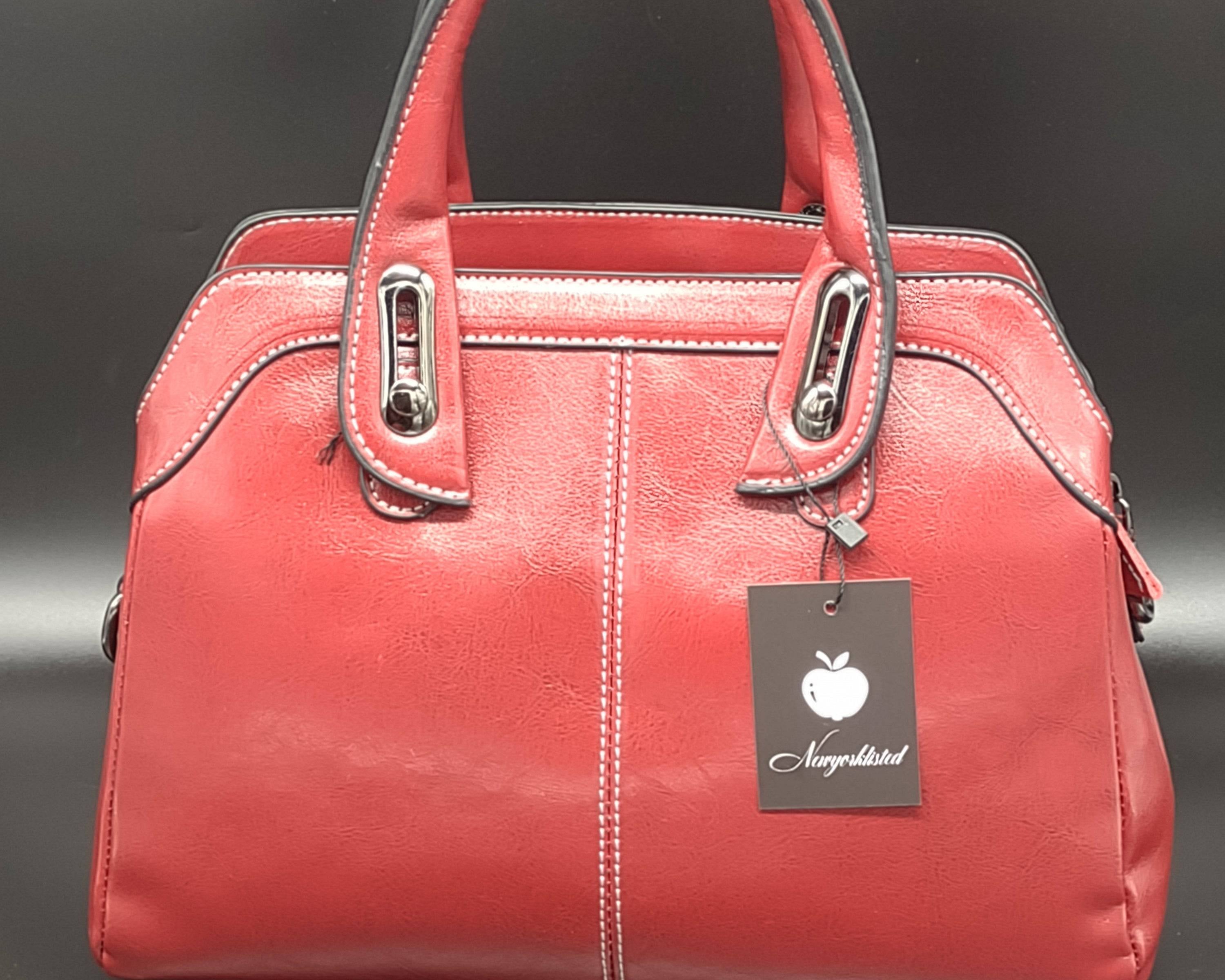 NEWYORKLISTED -Fantastic Red Leather Handbag - The Emily! - NEWYORKLISTED