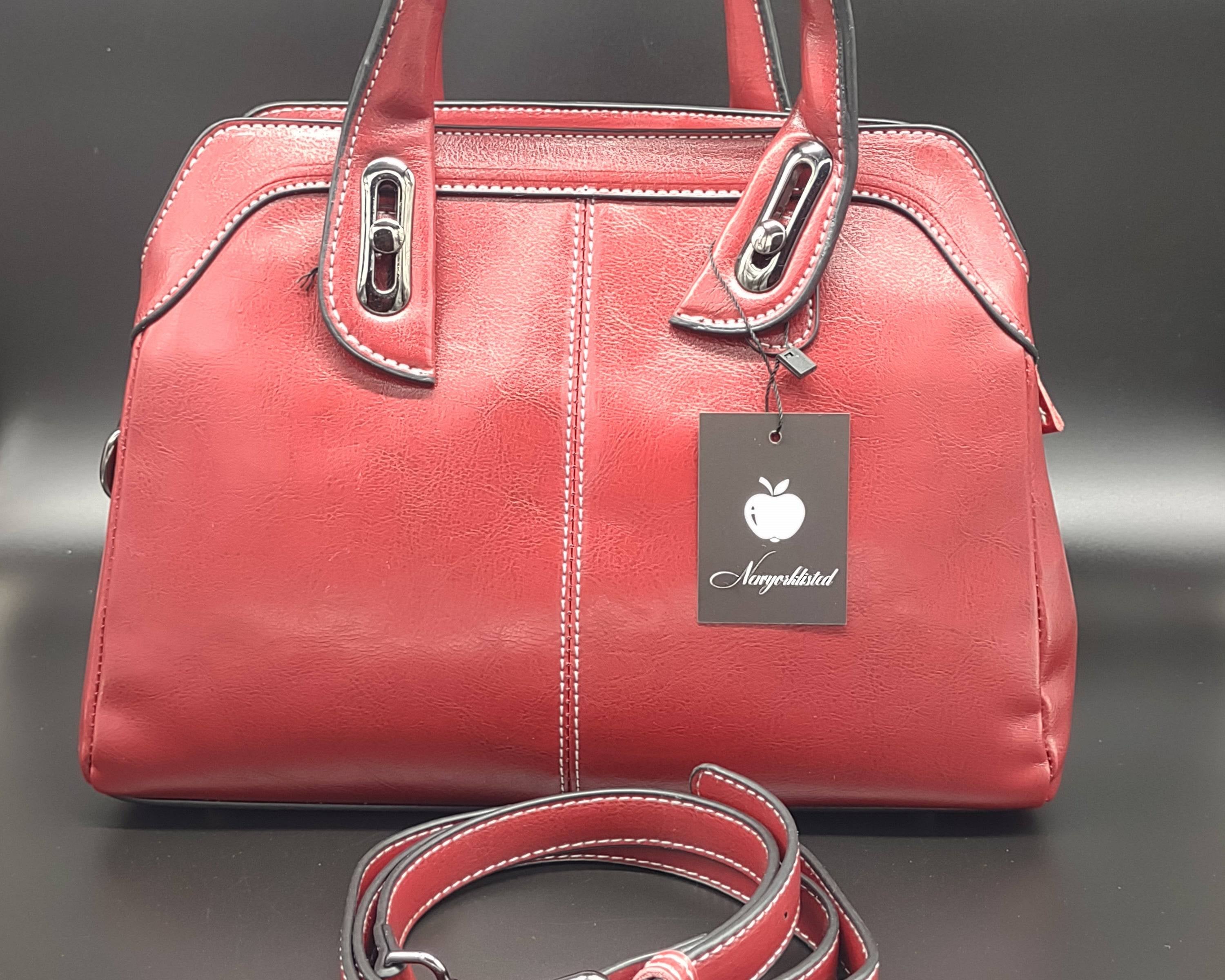 NEWYORKLISTED -Fantastic Red Leather Handbag - The Emily! - NEWYORKLISTED