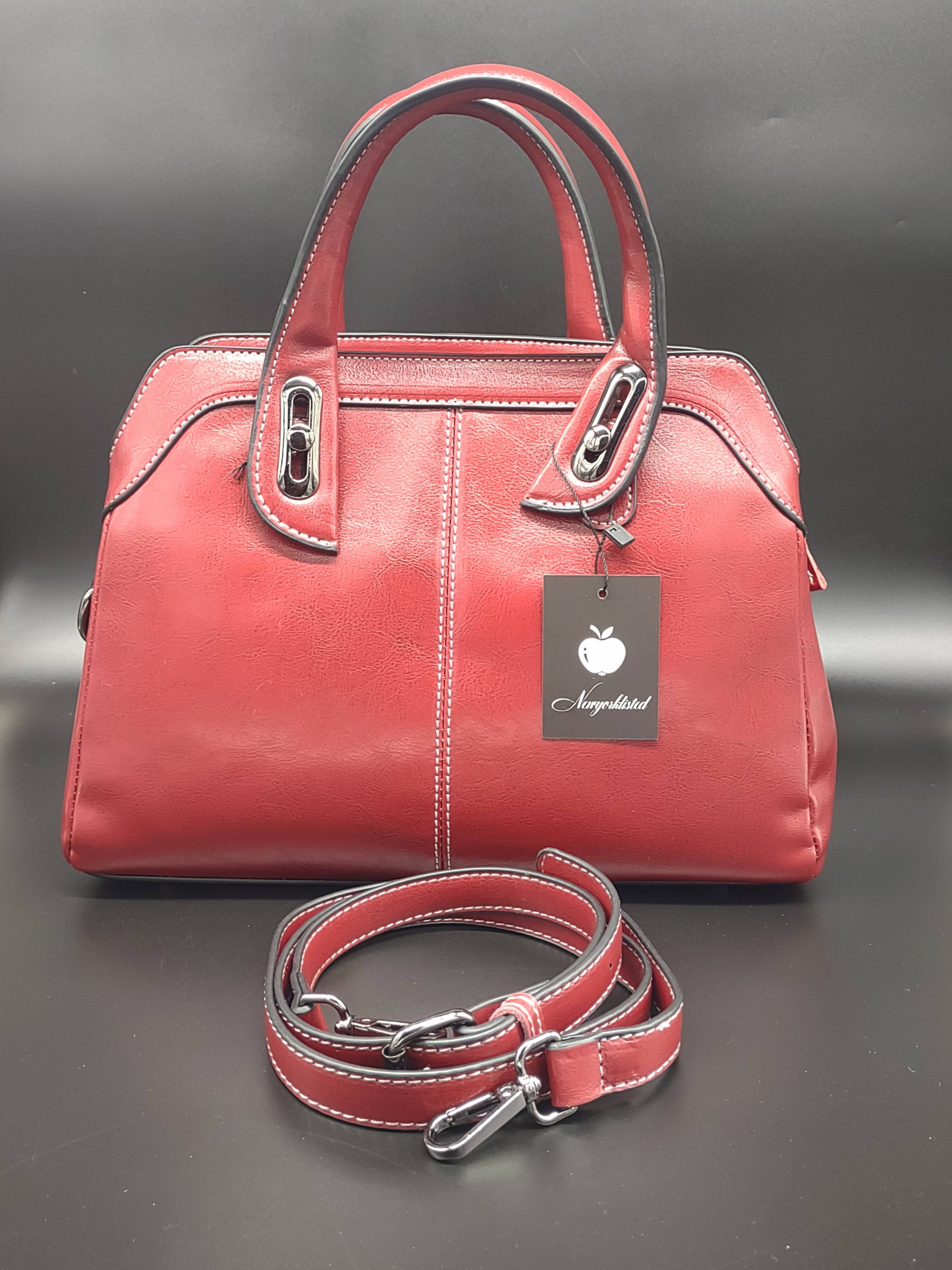 NEWYORKLISTED -Fantastic Red Leather Handbag - The Emily! - NEWYORKLISTED