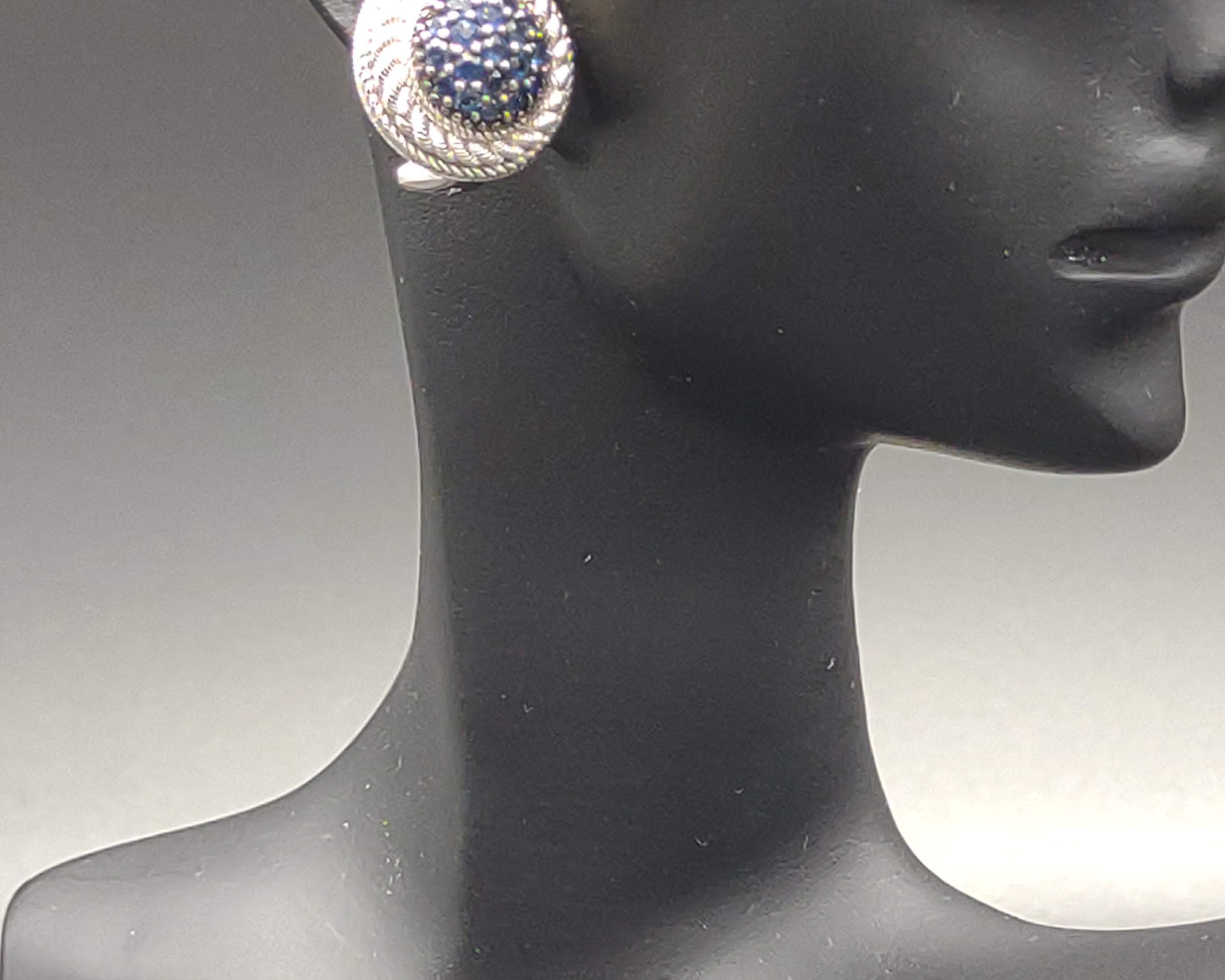 NEWYORKLISTED Vintage Jewelry - Exquisite Vintage Judith Ripka Sterling Silver Druzy Clip-On Earrings - NEWYORKLISTED