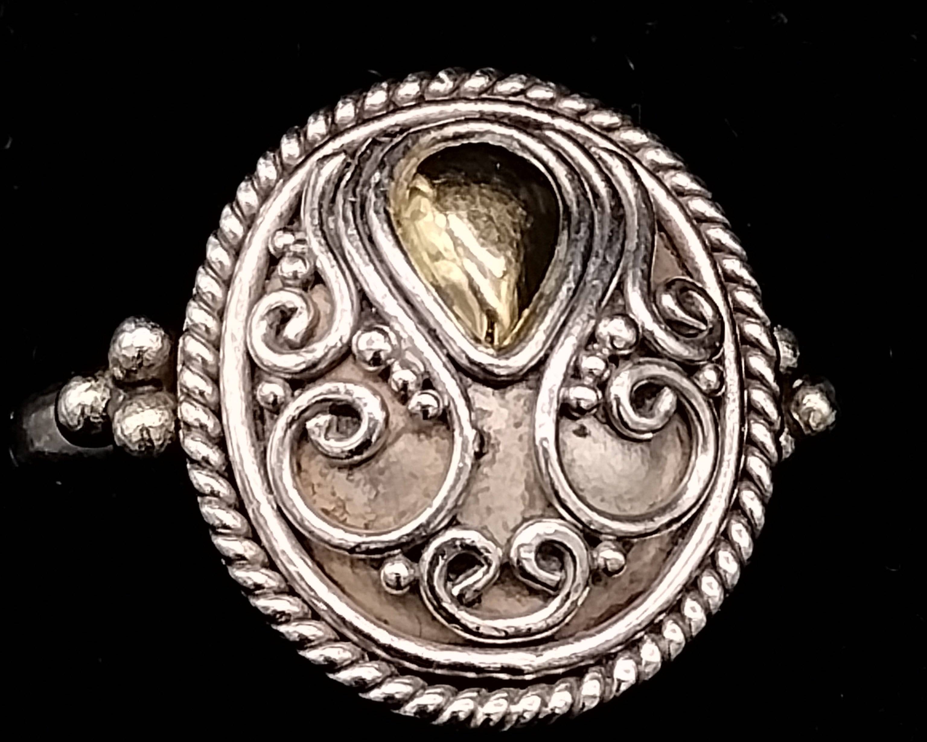 NEWYORKLISTED Vintage 18K Gold & Sterling BA SUARTI Bali Necklace & Ring - NEWYORKLISTED