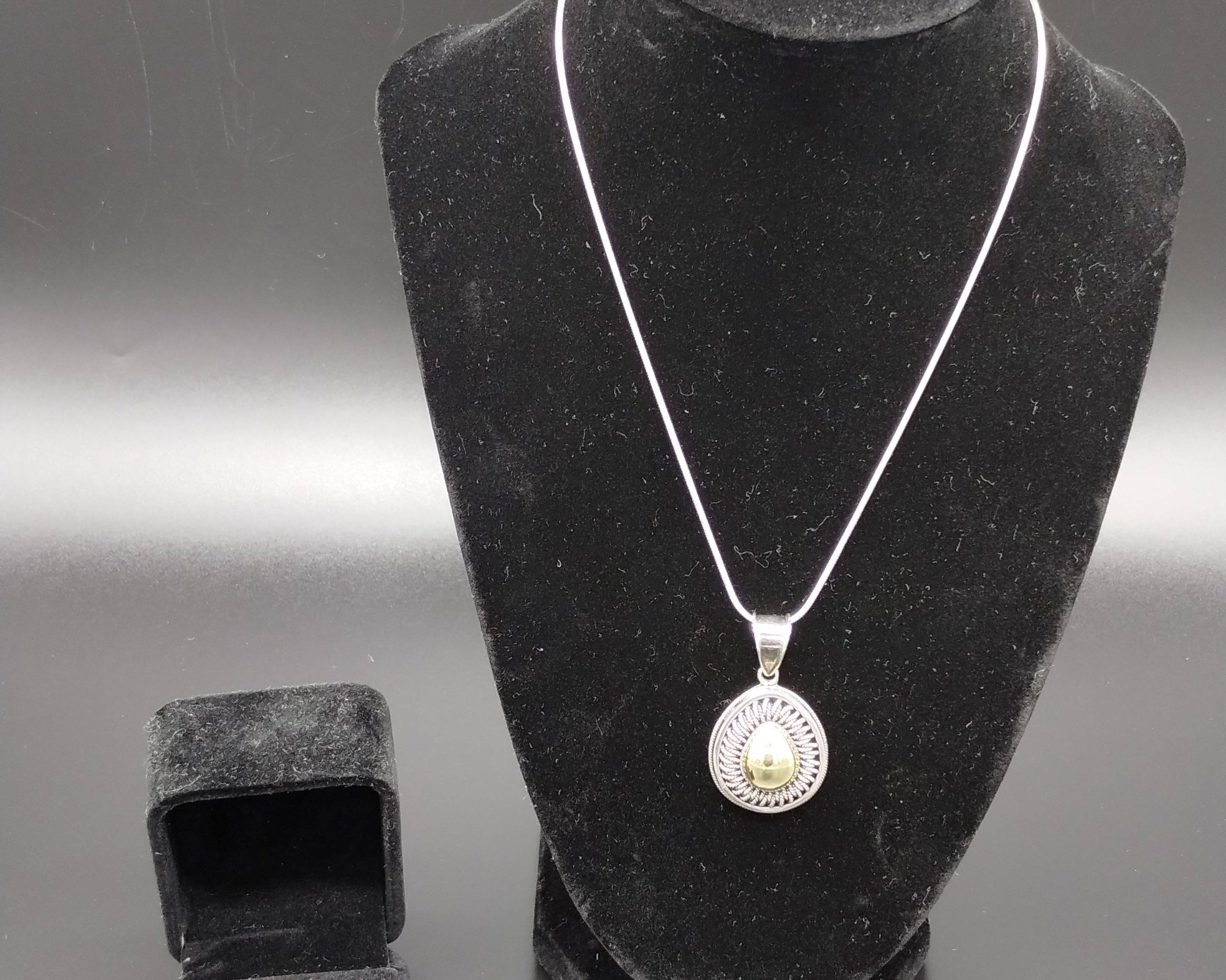 NEWYORKLISTED Vintage Sterling Silver and 18K Gold BA SUARTI Bali Necklace and Ring Set