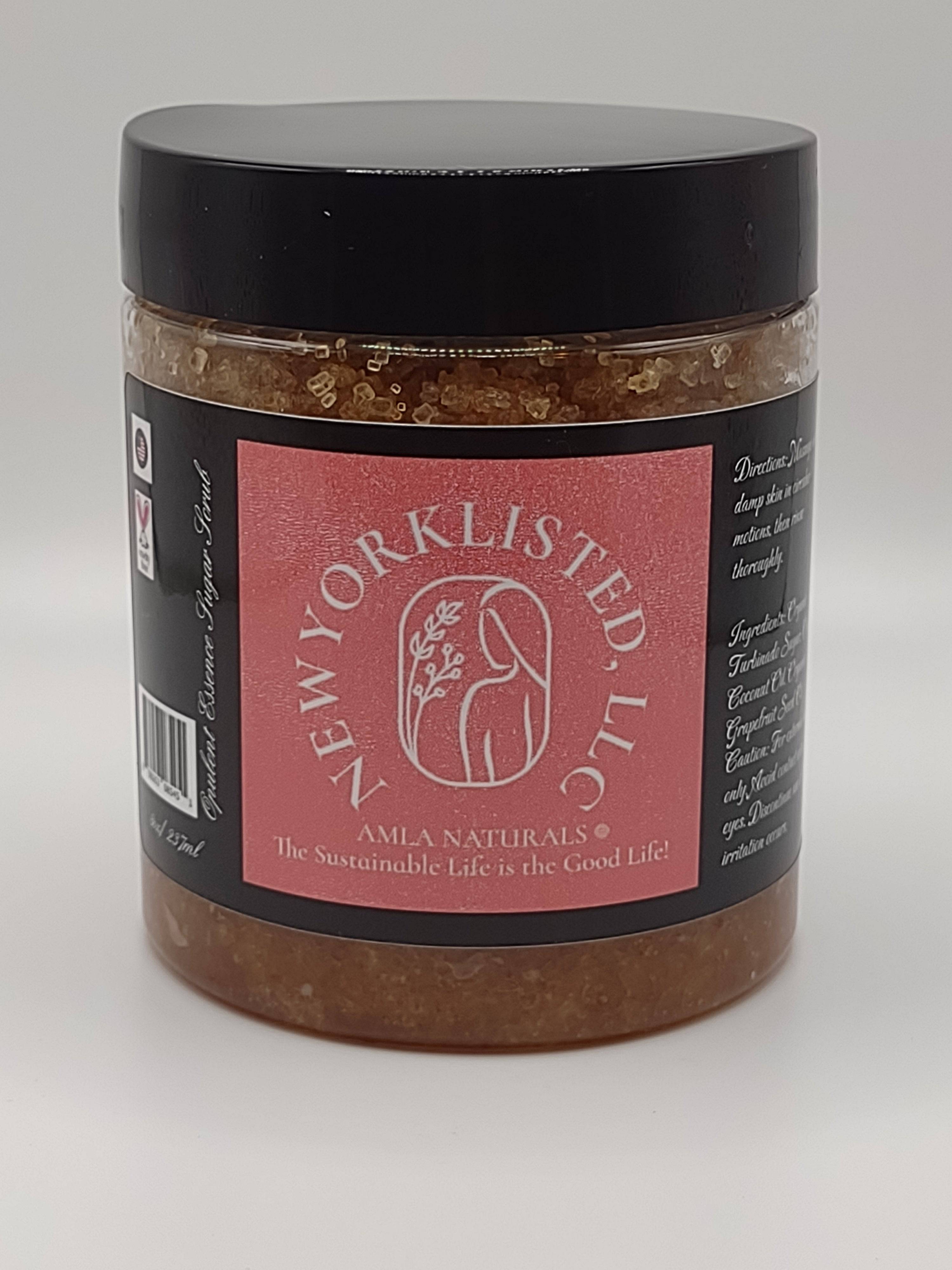 AMLA NATURALS Opulent Essence Sugar Scrub - Three Simple Organic Ingredients! - NEWYORKLISTED