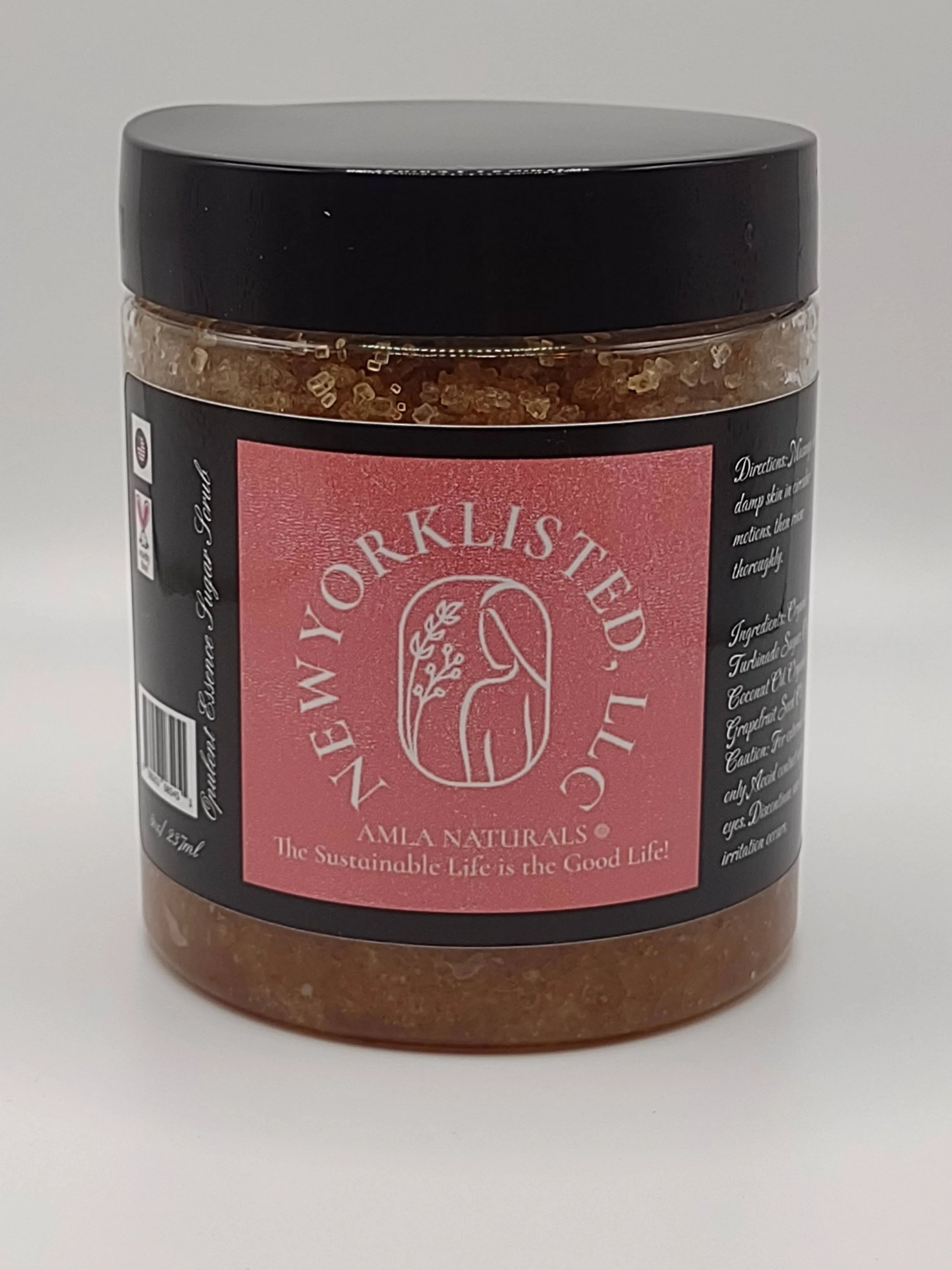 AMLA NATURALS Opulent Essence Sugar Scrub, 8oz Jar Organic Three Simple Ingredients