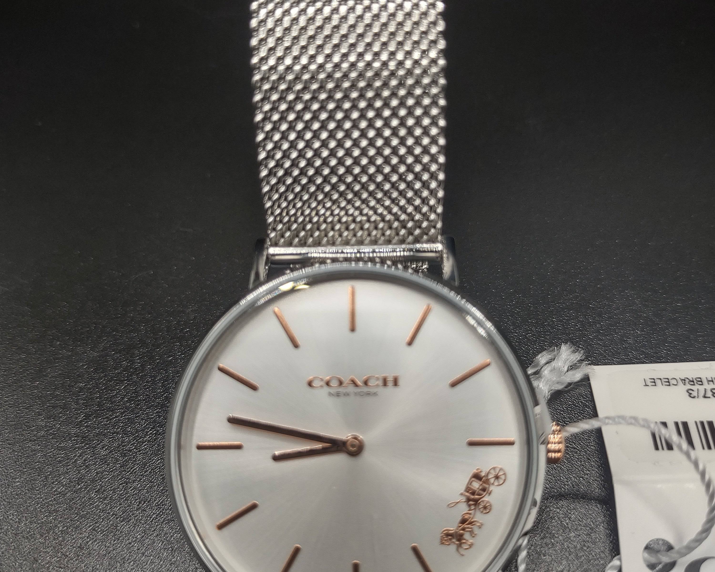 NEWYORKLISTED STYLE COLLECTION: Ladies Coach Perry Watch – Silver Stainless Steel Mesh Bracelet - NEWYORKLISTED