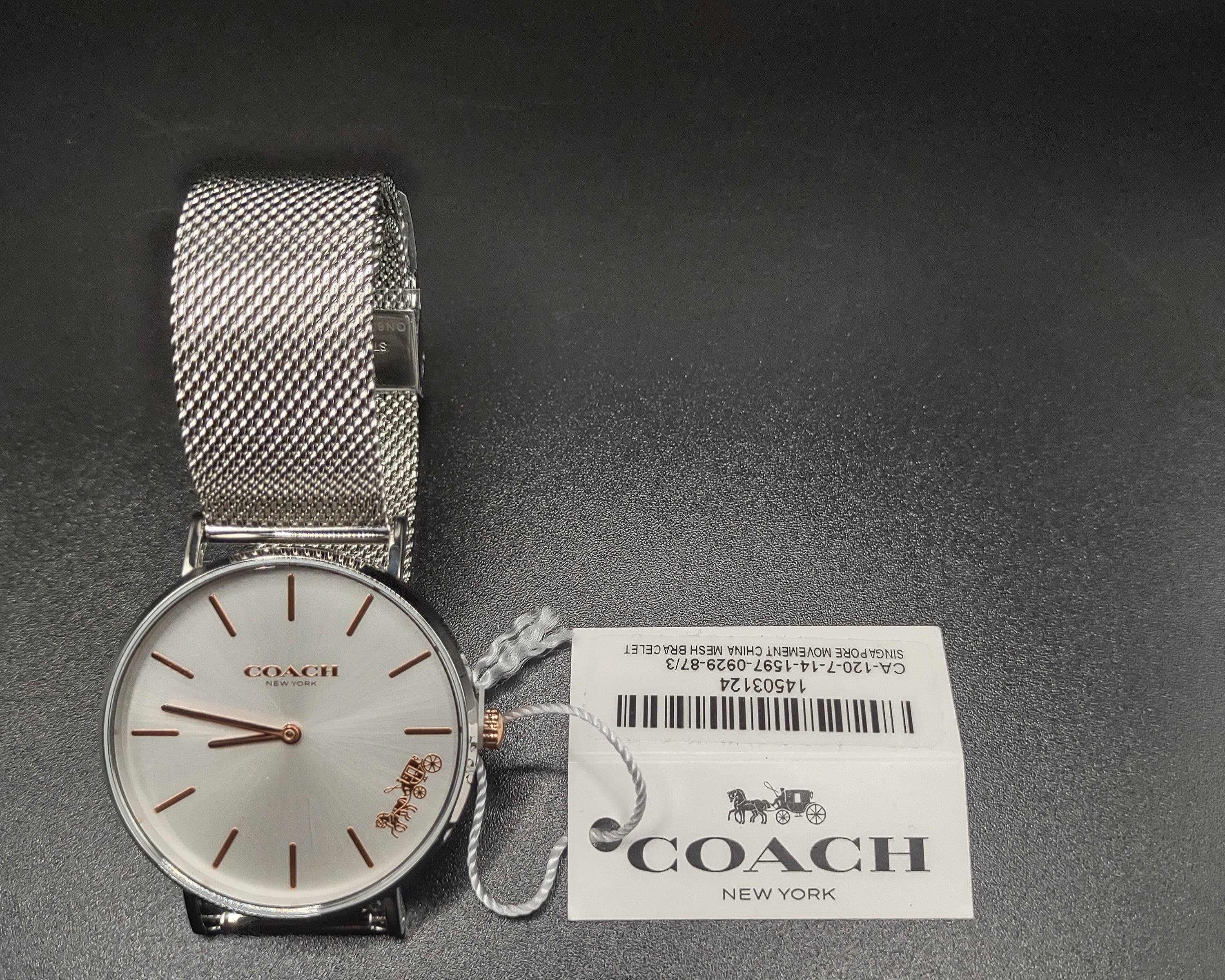 NEWYORKLISTED STYLE COLLECTION: Ladies Coach Perry Watch – Silver Stainless Steel Mesh Bracelet - NEWYORKLISTED