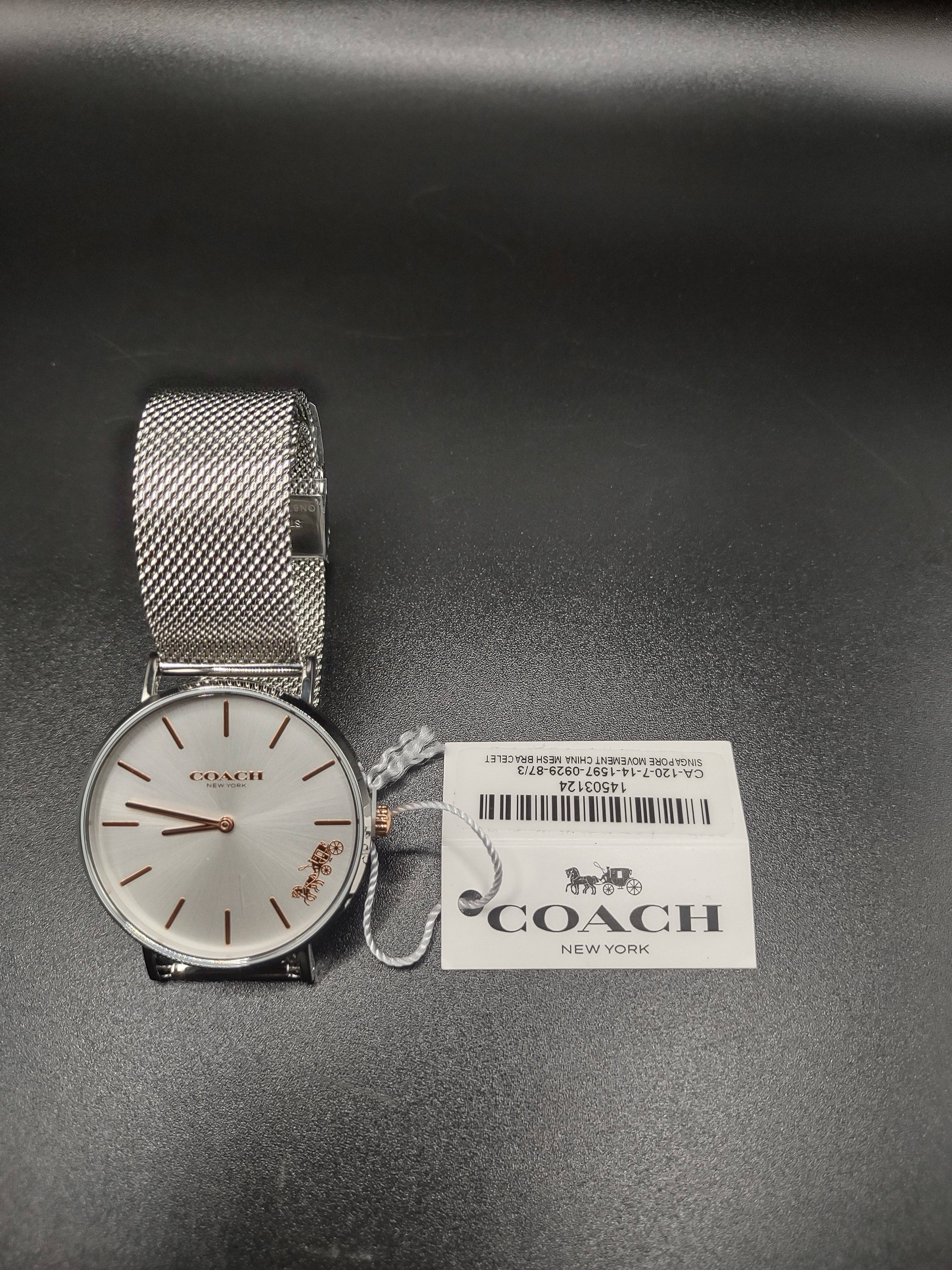 NEWYORKLISTED STYLE COLLECTION: Ladies Coach Perry Watch – Silver Stainless Steel Mesh Bracelet - NEWYORKLISTED