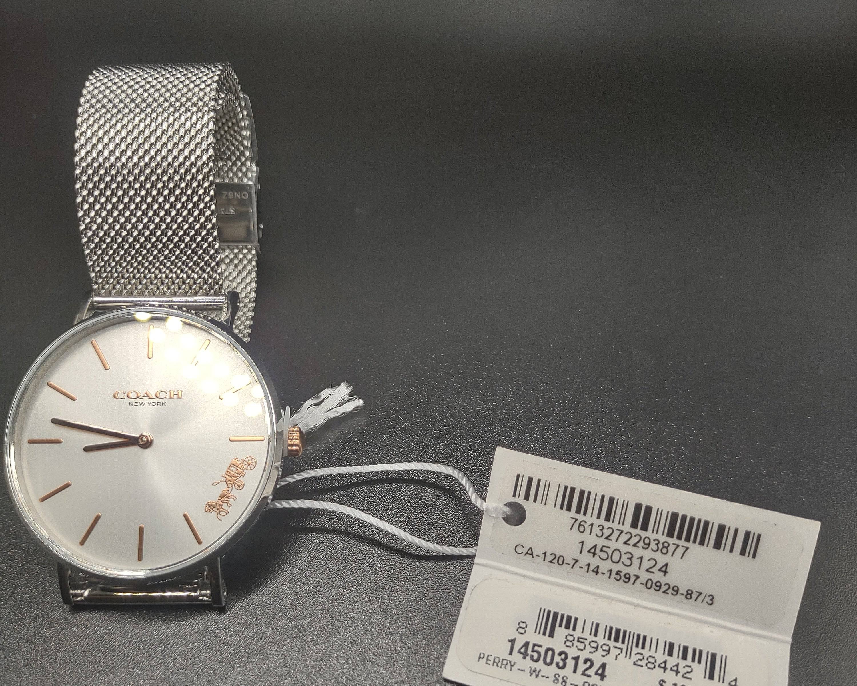 NEWYORKLISTED STYLE COLLECTION: Ladies Coach Perry Watch – Silver Stainless Steel Mesh Bracelet - NEWYORKLISTED