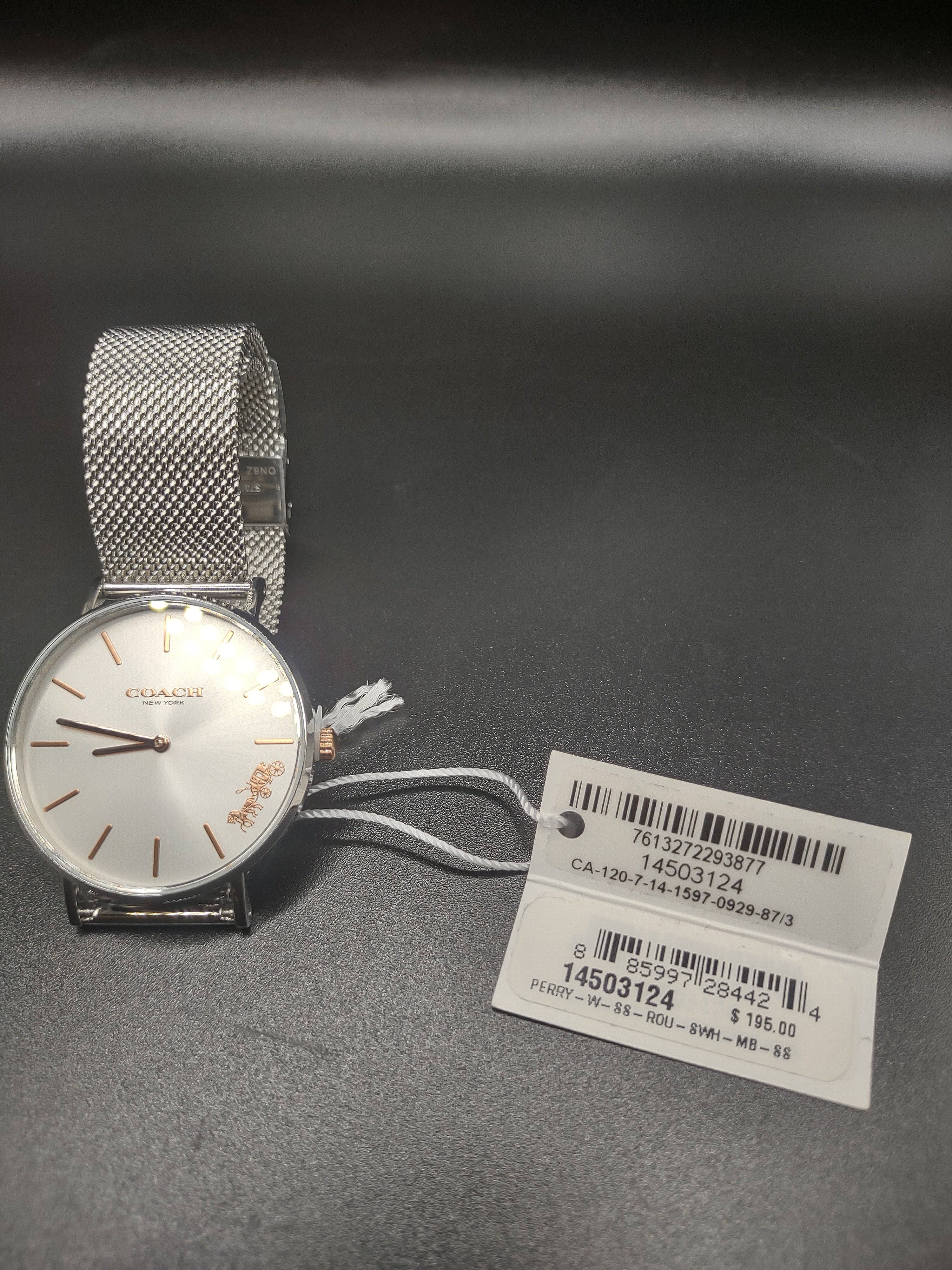 NEWYORKLISTED STYLE COLLECTION: Ladies Coach Perry Watch – Silver Stainless Steel Mesh Bracelet - NEWYORKLISTED