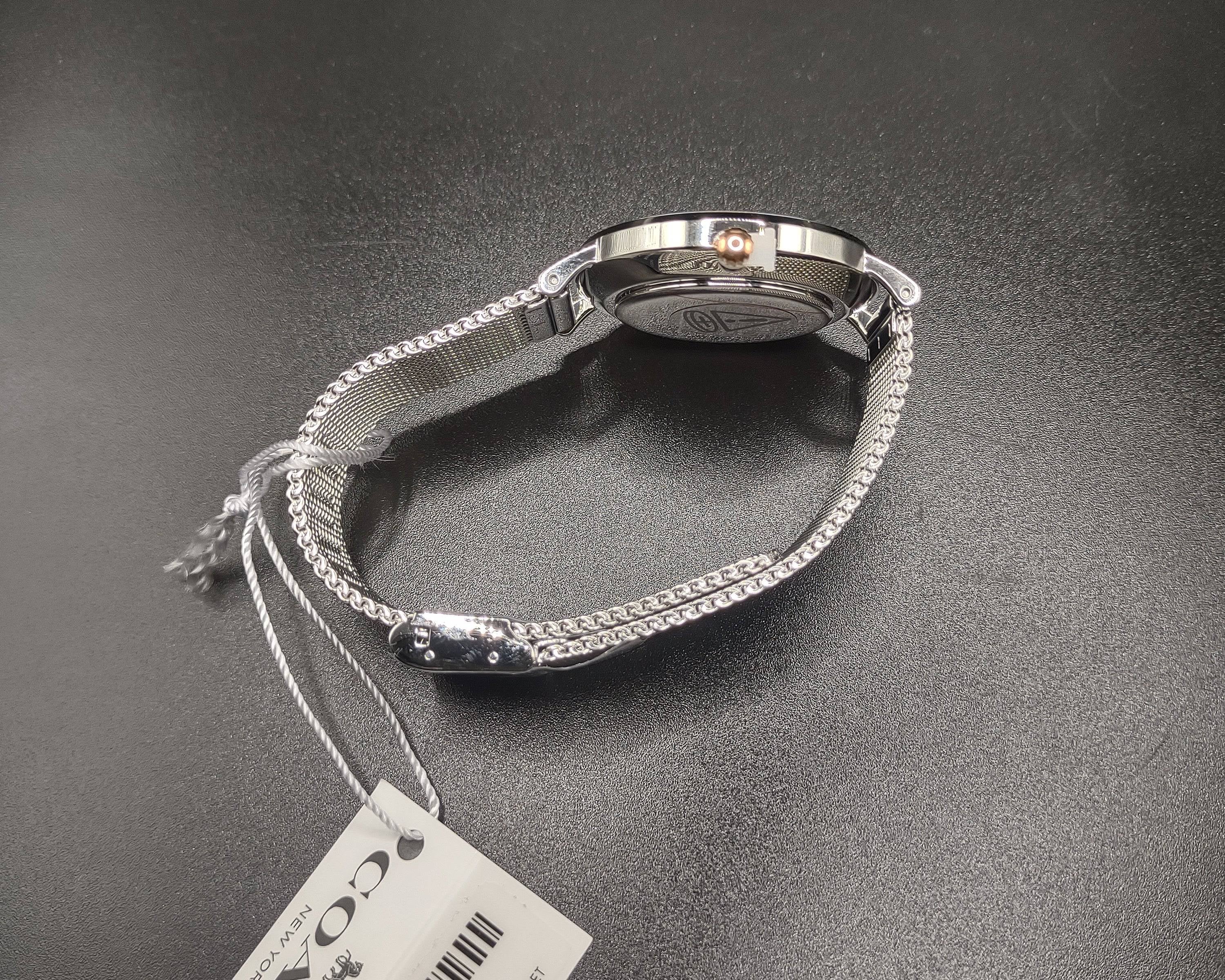 NEWYORKLISTED STYLE COLLECTION: Ladies Coach Perry Watch – Silver Stainless Steel Mesh Bracelet - NEWYORKLISTED