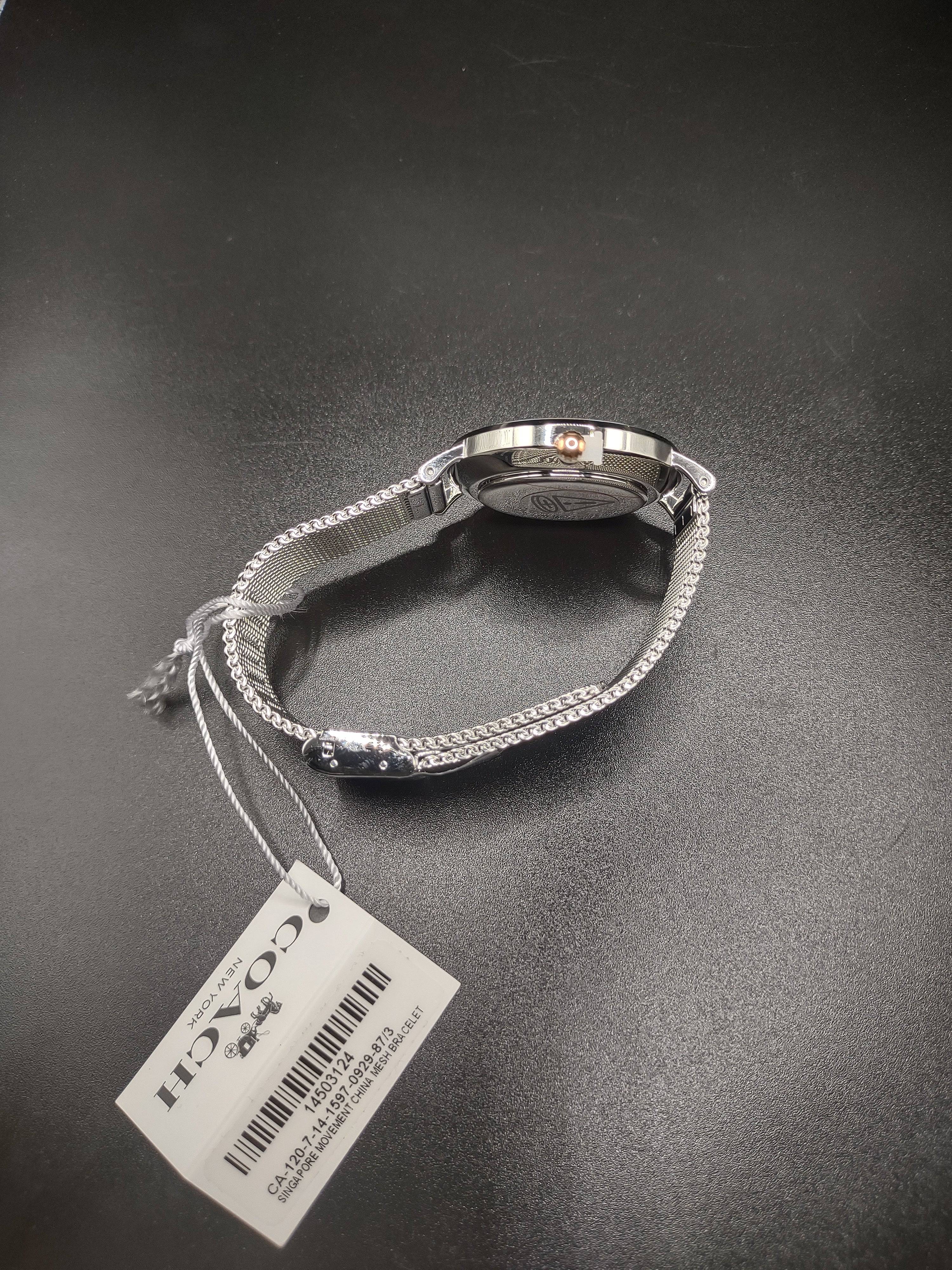 NEWYORKLISTED STYLE COLLECTION: Ladies Coach Perry Watch – Silver Stainless Steel Mesh Bracelet - NEWYORKLISTED