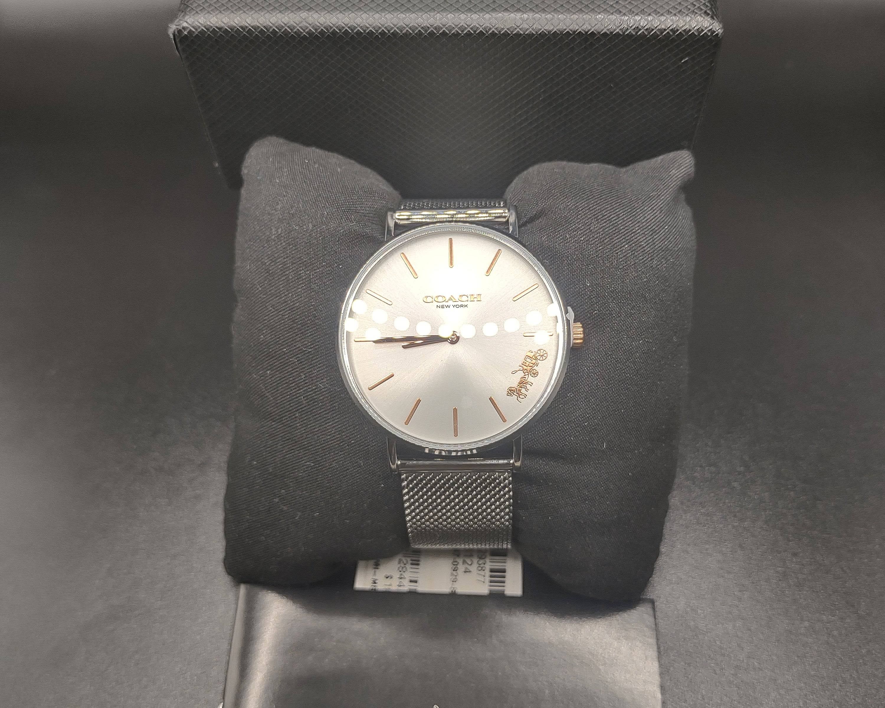 NEWYORKLISTED STYLE COLLECTION: Ladies Coach Perry Watch – Silver Stainless Steel Mesh Bracelet - NEWYORKLISTED