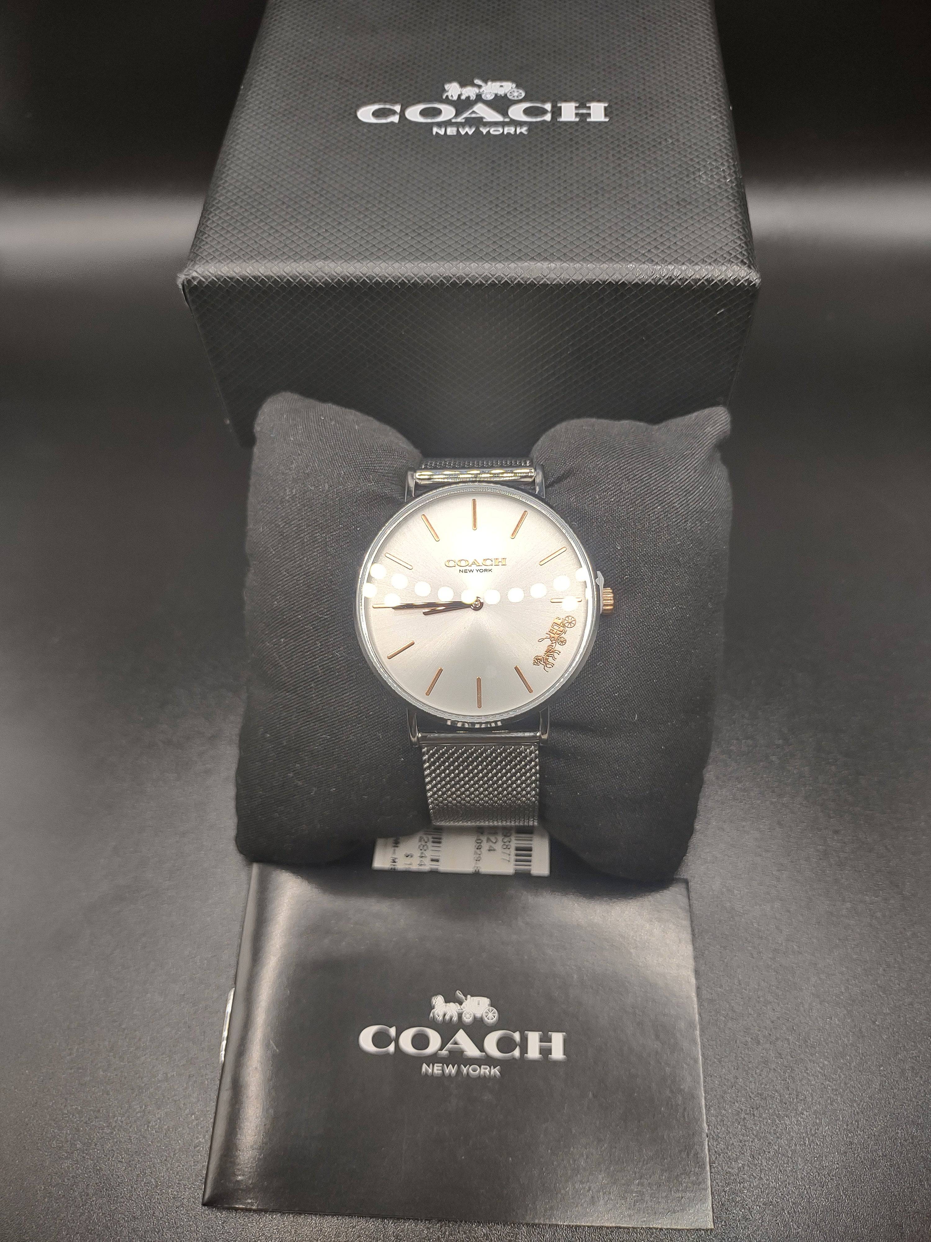 NEWYORKLISTED STYLE COLLECTION: Ladies Coach Perry Watch – Silver Stainless Steel Mesh Bracelet - NEWYORKLISTED