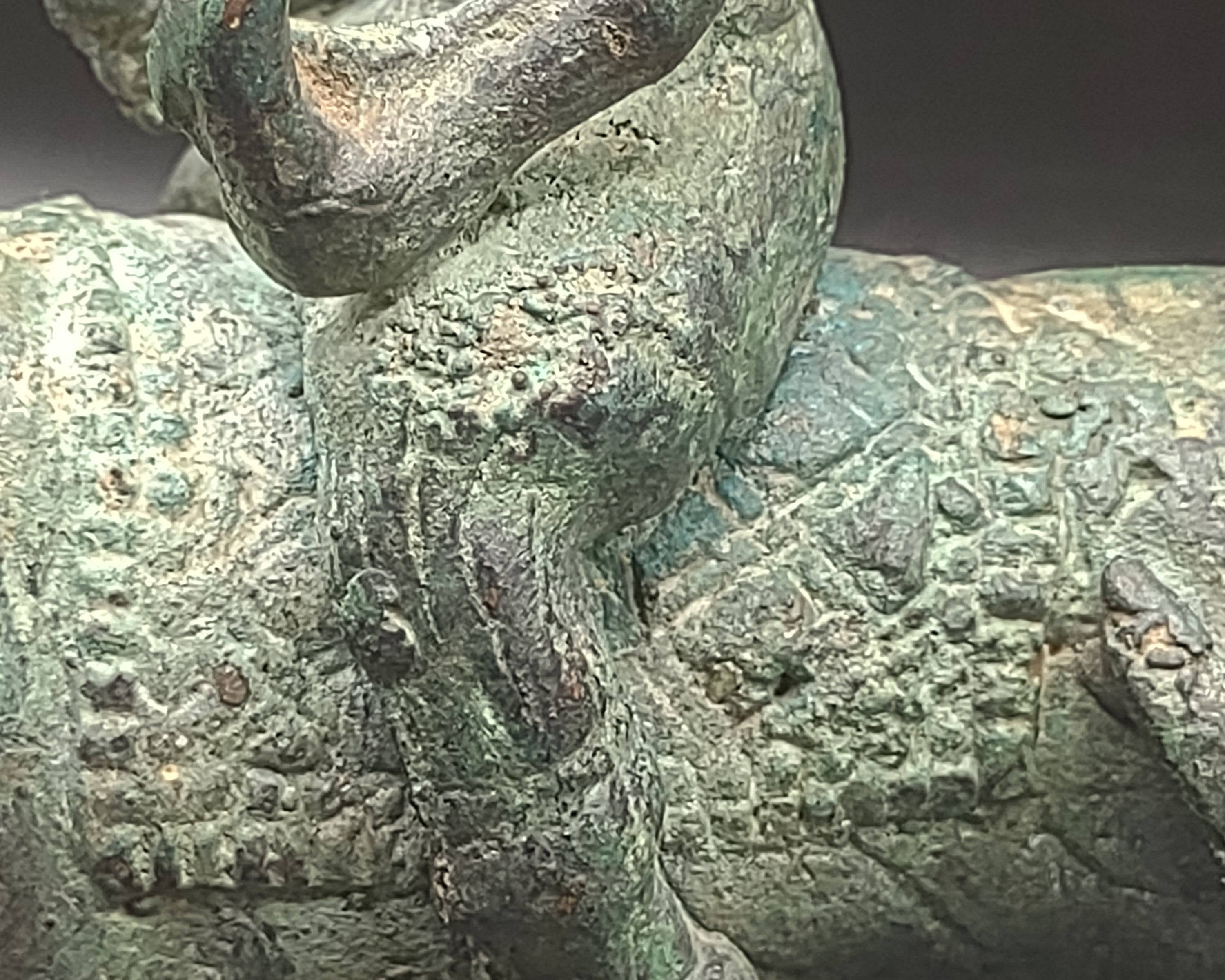 NEWYORKLISTED UNIQUE FINDS 19th Century Bronze Thai Buddha Riding a Tiger with Falcon - NEWYORKLISTED