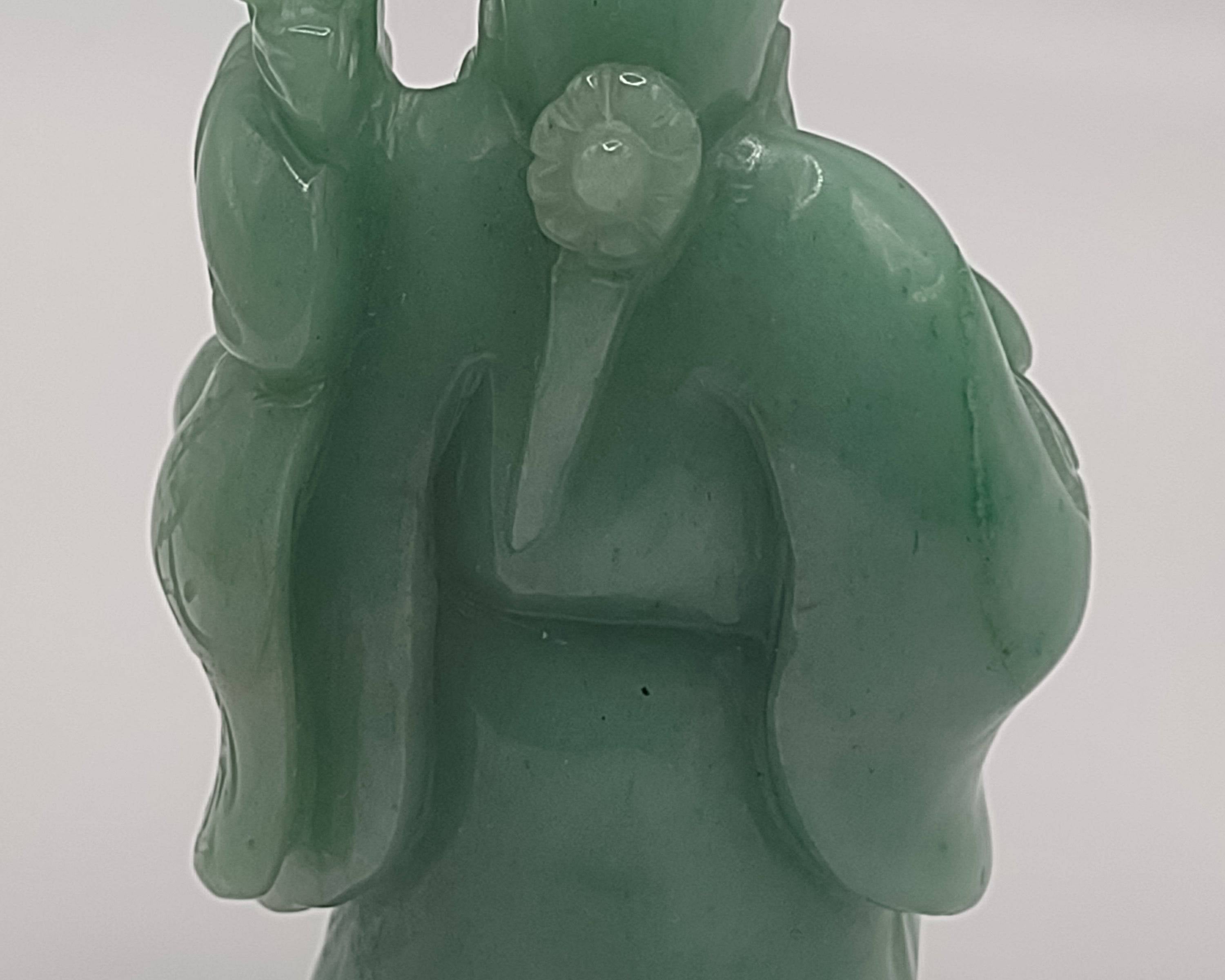 Hand-Carved Solid Jade Figurine – Shou Lao, God of Longevity: NEWYORKLISTED UNIQUE FINDS COLELCTION - NEWYORKLISTED