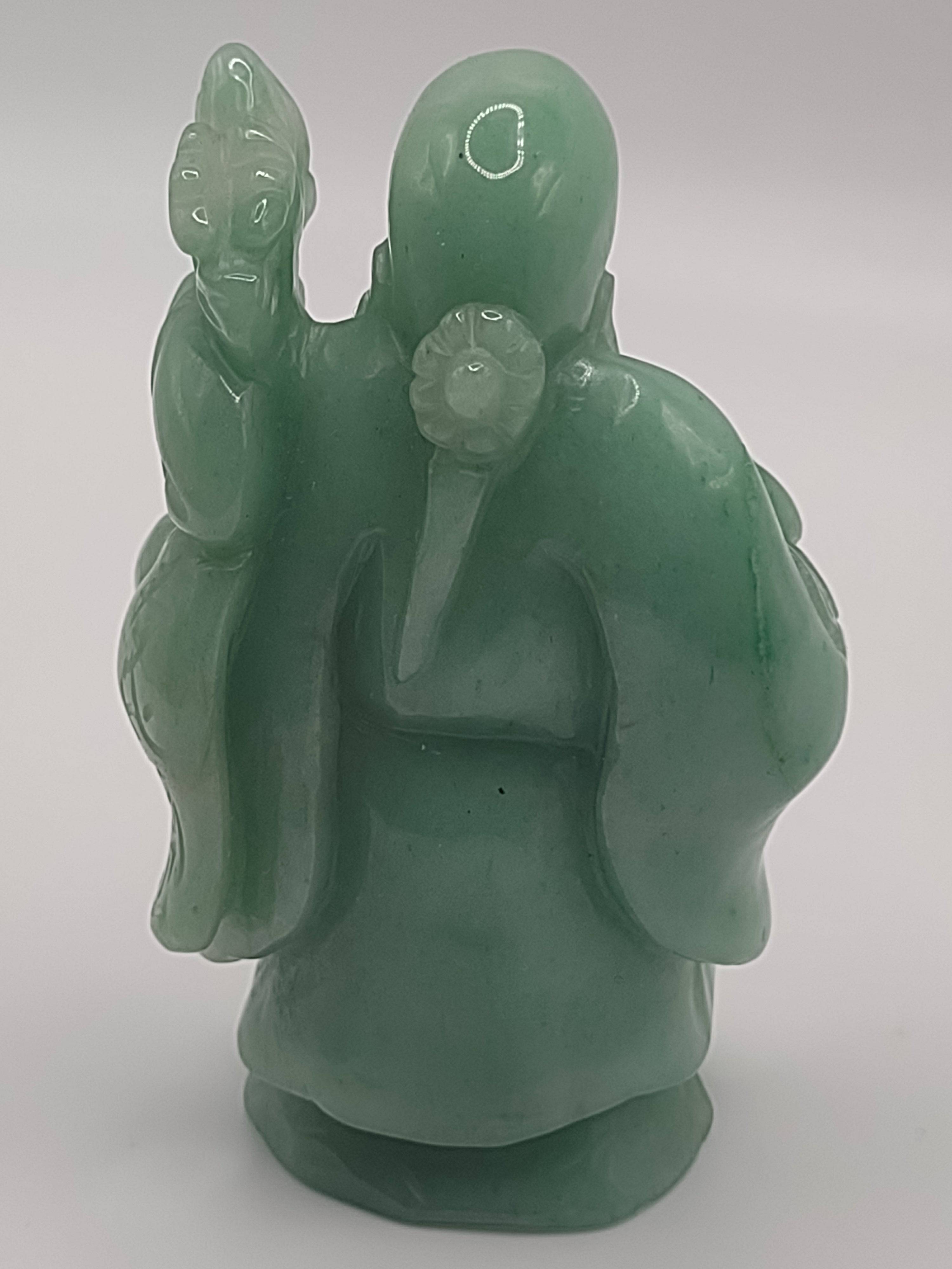 Hand-Carved Solid Jade Figurine – Shou Lao, God of Longevity: NEWYORKLISTED UNIQUE FINDS COLELCTION - NEWYORKLISTED