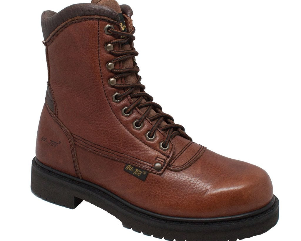 Men's 8" Brown Work Leather Boots-1
