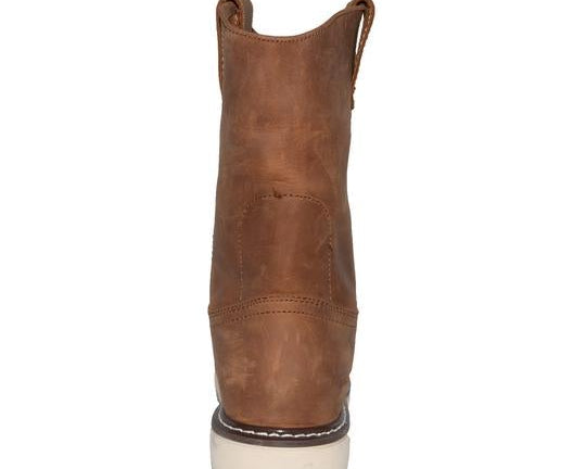 Men's 8" Side Zipper Pull On Wellington Leather Boots-2