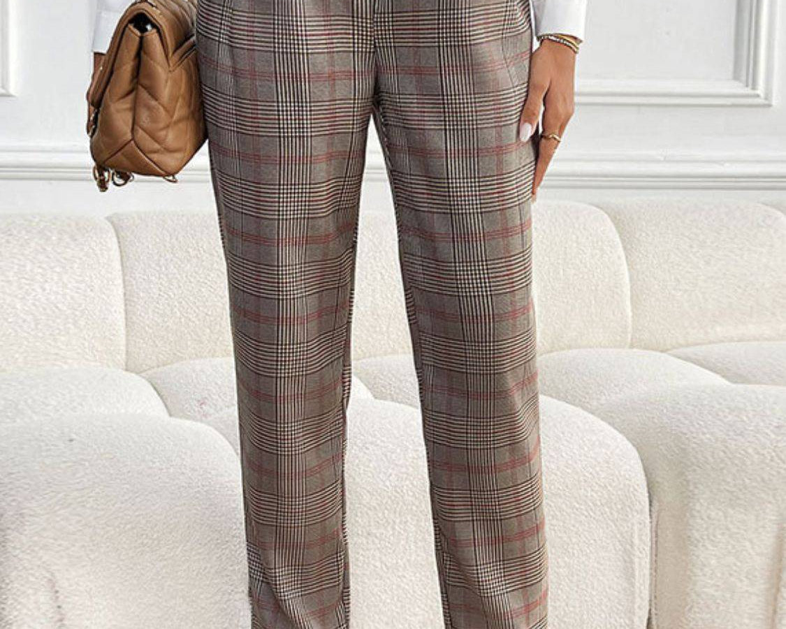 NEWYORKLISTED STYLE COLLECTION: Perfect Plaid Straight Leg Pants