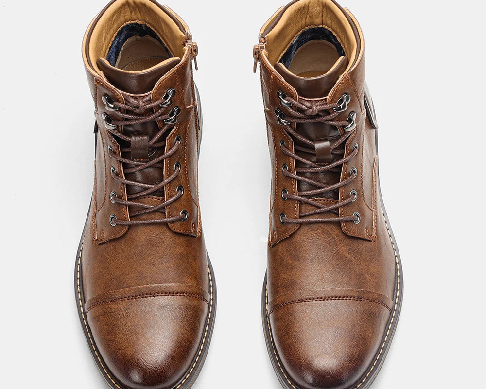 Retro Boots Men Brand 2025 Fashion Comfortable Boots Leather - NEWYORKLISTED