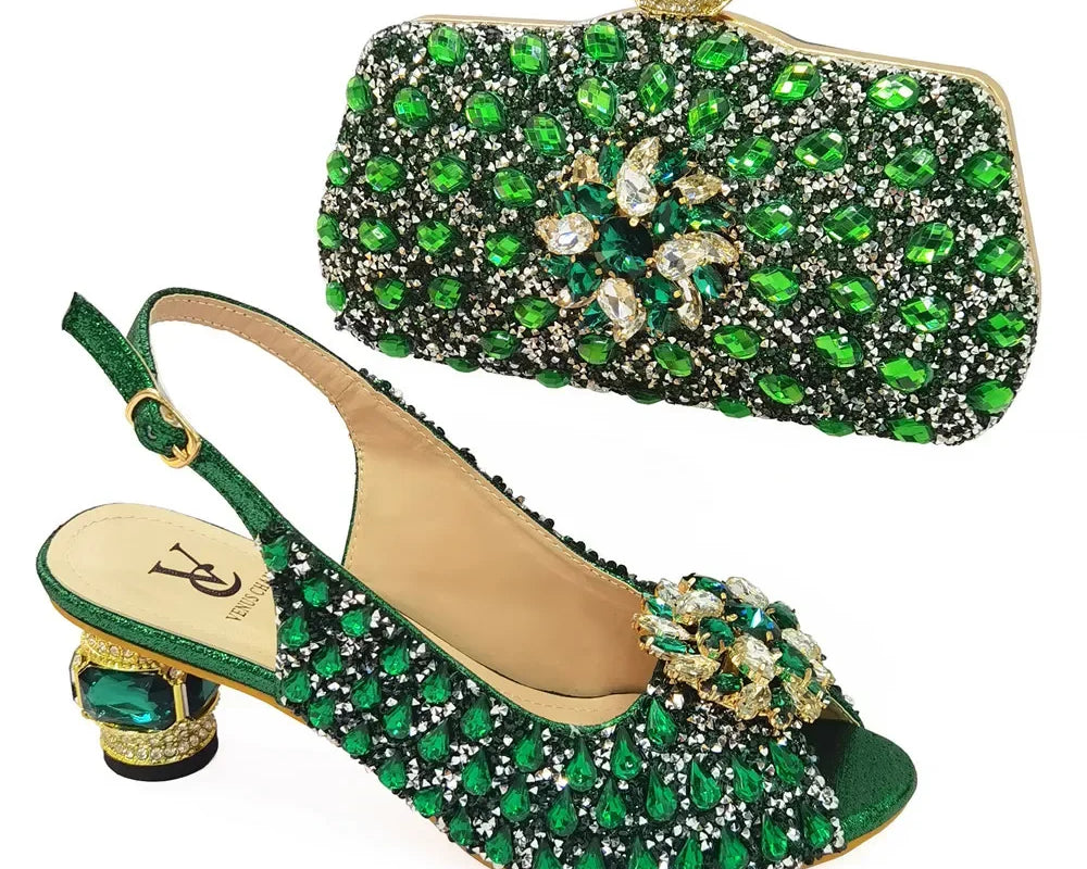 Ladies Italian Leather Shoe and Bag Set Blue Color Italian Shoe With Matching Bag Set 2022 Nigerian Shoes and Bag Set for Party - NEWYORKLISTED