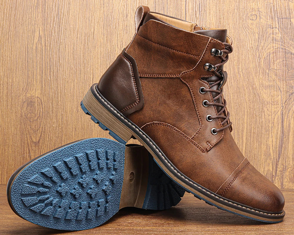 Retro Boots Men Brand 2025 Fashion Comfortable Boots Leather - NEWYORKLISTED