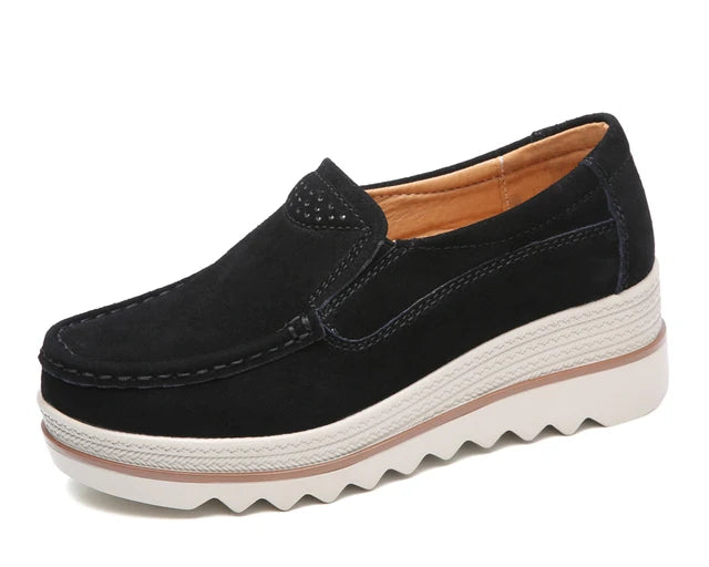 Shoes for Women 2022 Fashion Women Shoes Casual Heighten Comfortable Breathable Leather Walking Sneakers Platform Ladies Shoes - NEWYORKLISTED