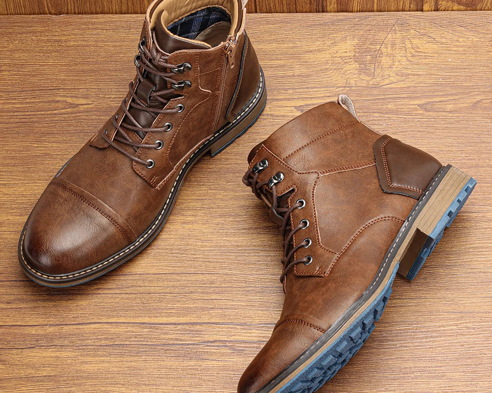 Retro Boots Men Brand 2025 Fashion Comfortable Boots Leather - NEWYORKLISTED