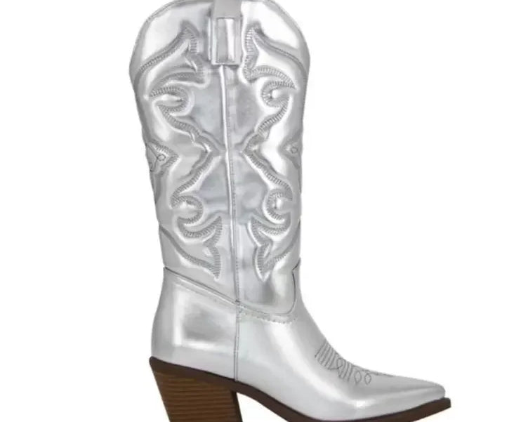 Fashion Women 2023 Cowboy Short Ankle Boots for Women Chunky Heel Cowgirl Boots Embroidered Mid Calf Western Boots Hot - NEWYORKLISTED