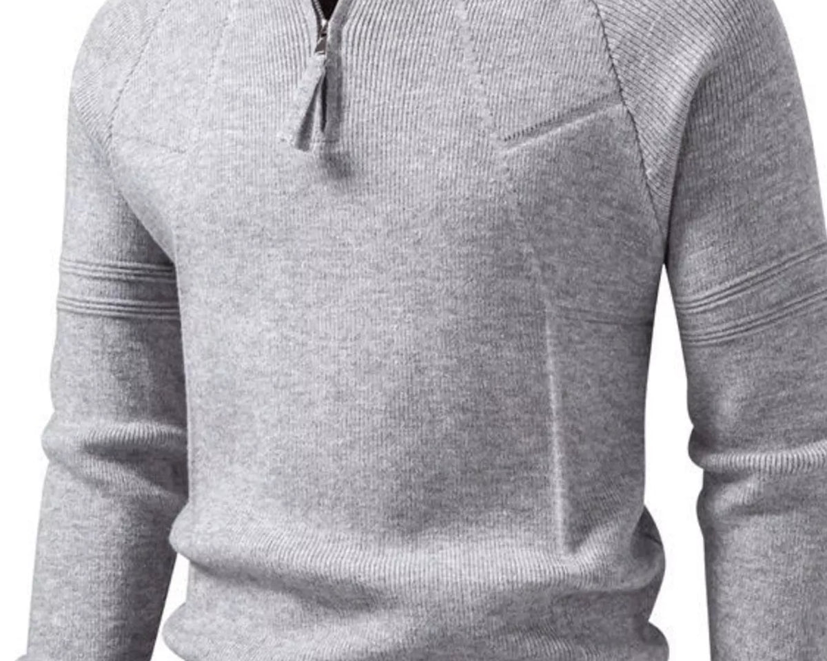 NEWYORKLISTED ATLAS MEN'S COLLECTION: Men's ribbed quarter-zip sweater, product view