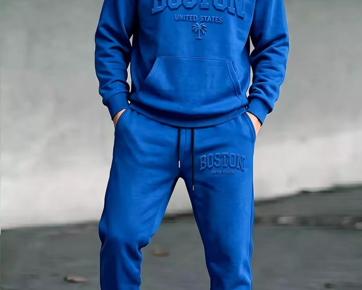NEWYORKLISTED ATLAS MEN'S COLLECTION: Men's drawstring hoodie and matching pants set