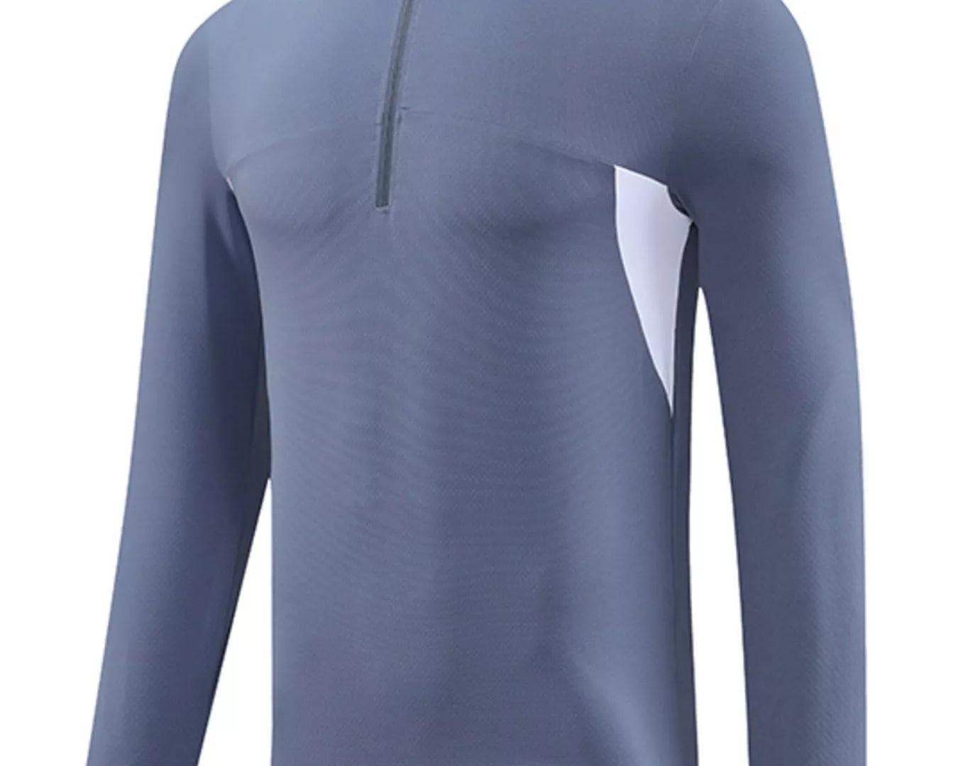 NEWYORKLISTED ATLAS MEN'S COLLECTION: Gray long-sleeve athletic shirt with a quarter zip on a white background