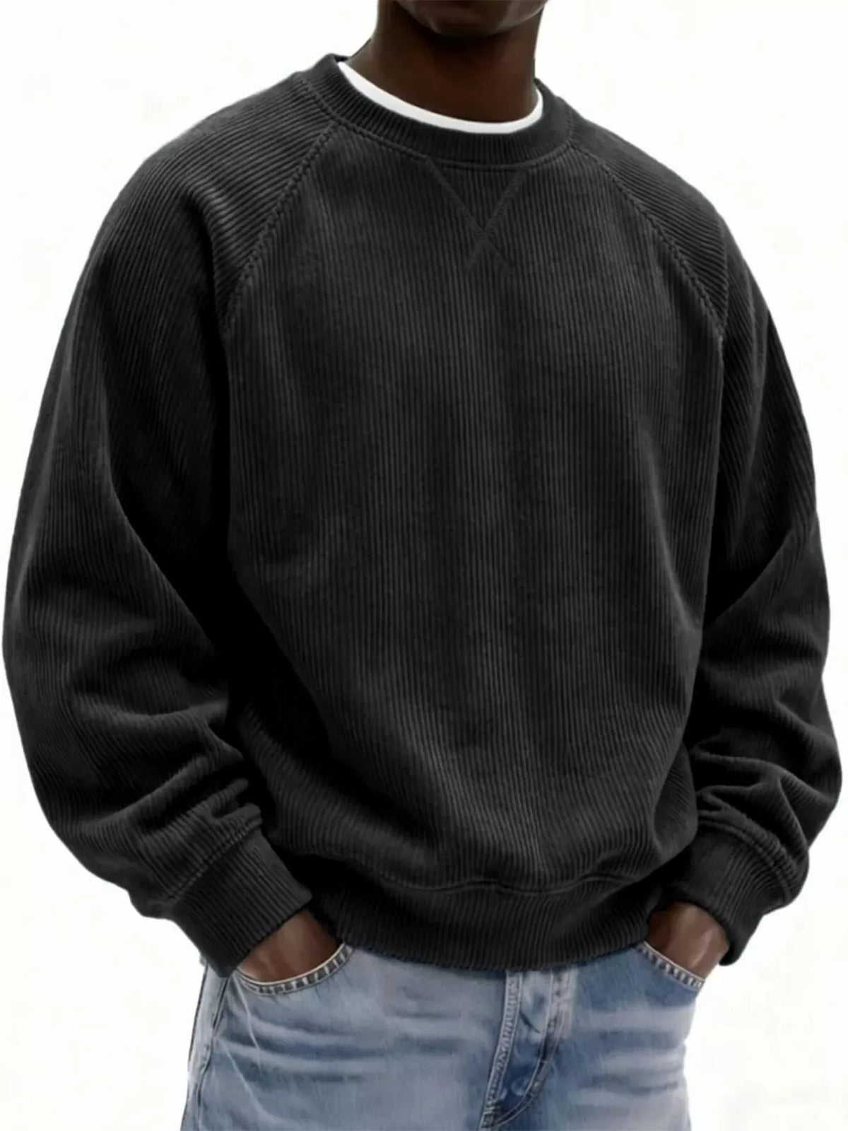 NEWYORKLISTED ATLAS MEN'S COLLECTION – Men's corduroy crew-neck sweatshirt, product image 3