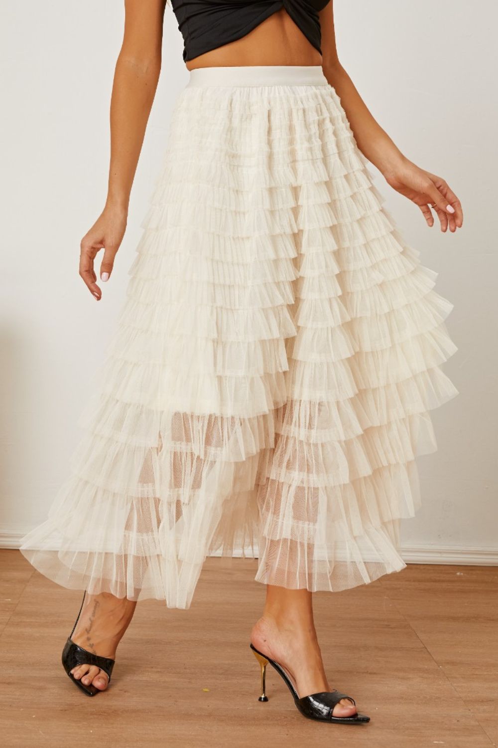 NEWYORKLISTED STYLE COLLECTION: Ruched High Waist Tiered Skirt - NEWYORKLISTED