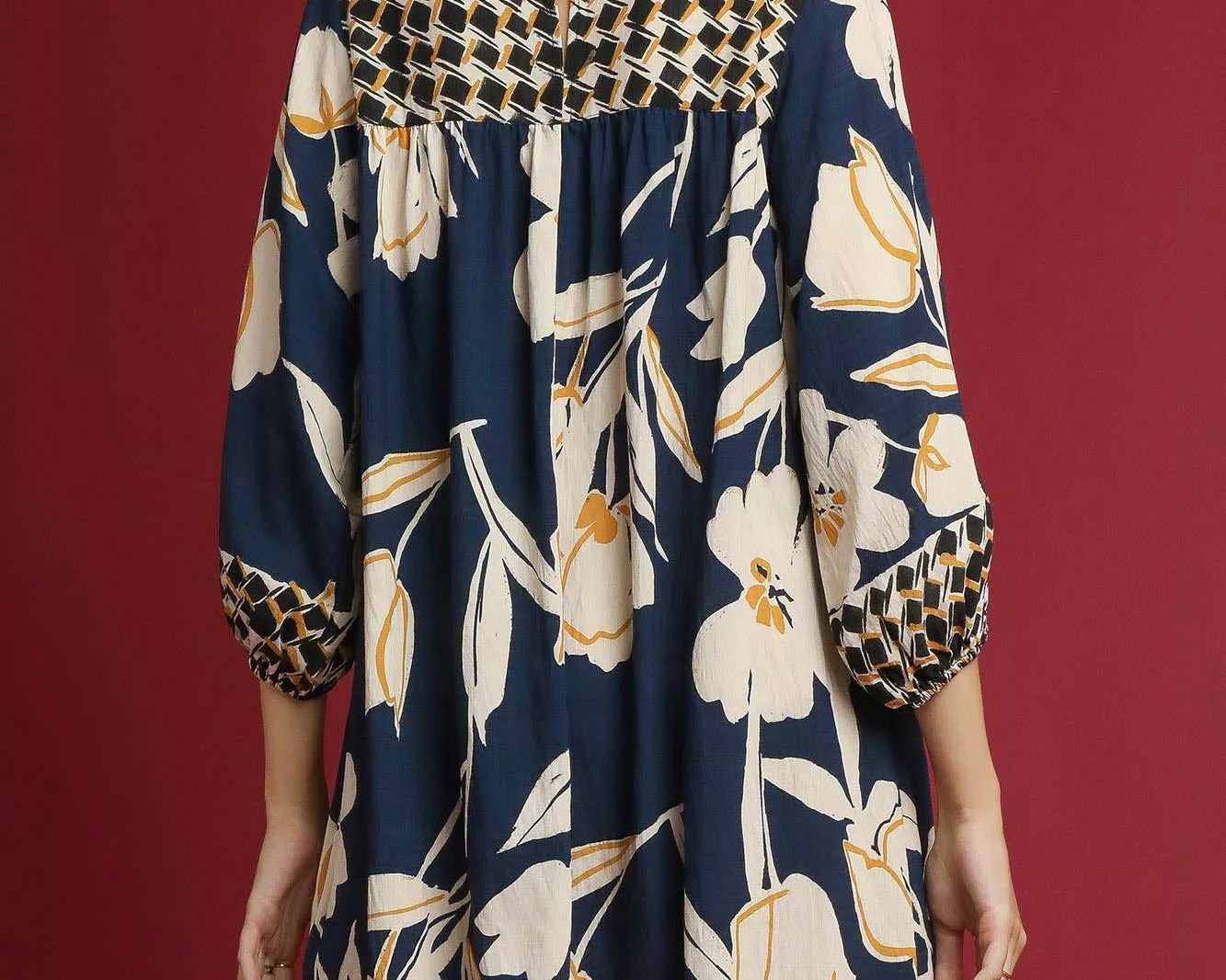 NEWYORKLISTED STYLE COLLECTION Umgee Floral High-Low Babydoll Dress – romantic floral print dress with high-low hemline