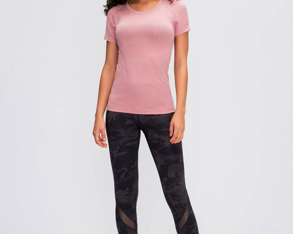 Millennia Round Neck Short Sleeve Active T-Shirt - NEWYORKLISTED