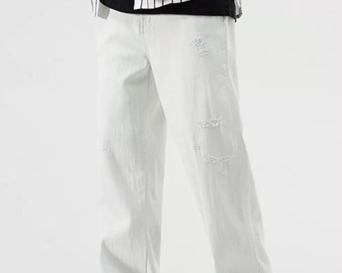 NEWYORKLISTED ATLAS MEN'S COLLECTION – Men's distressed relaxed-fit washed denim jeans, product image 3