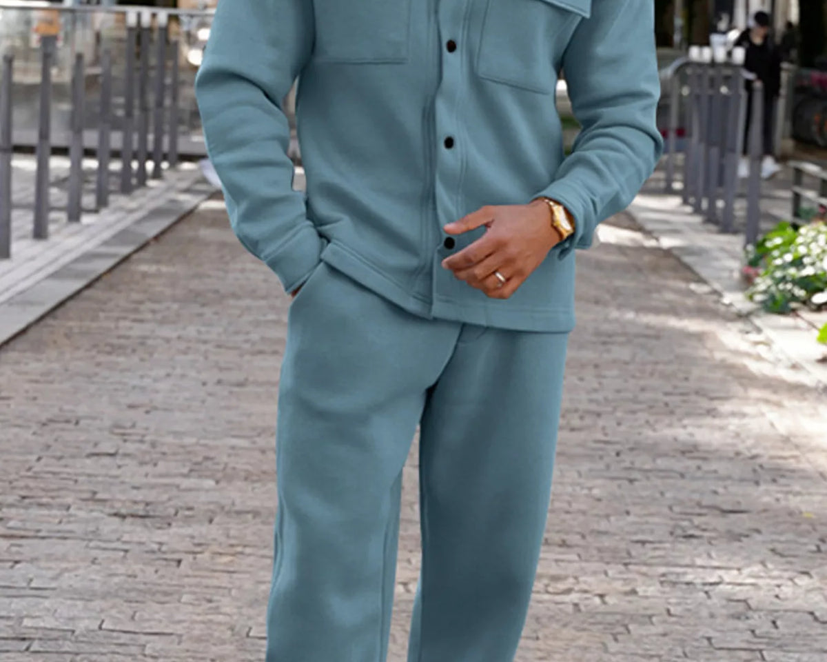 NEWYORKLISTED ATLAS MEN'S COLLECTION – Men's long-sleeve shirt and joggers two-piece set, product image 3