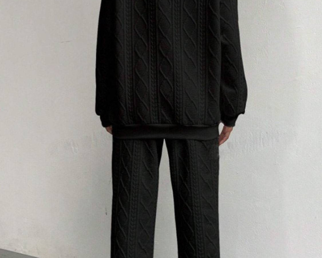 NEWYORKLISTED STYLE COLLECTION: Texture Round Neck Top and Pants Set - NEWYORKLISTED