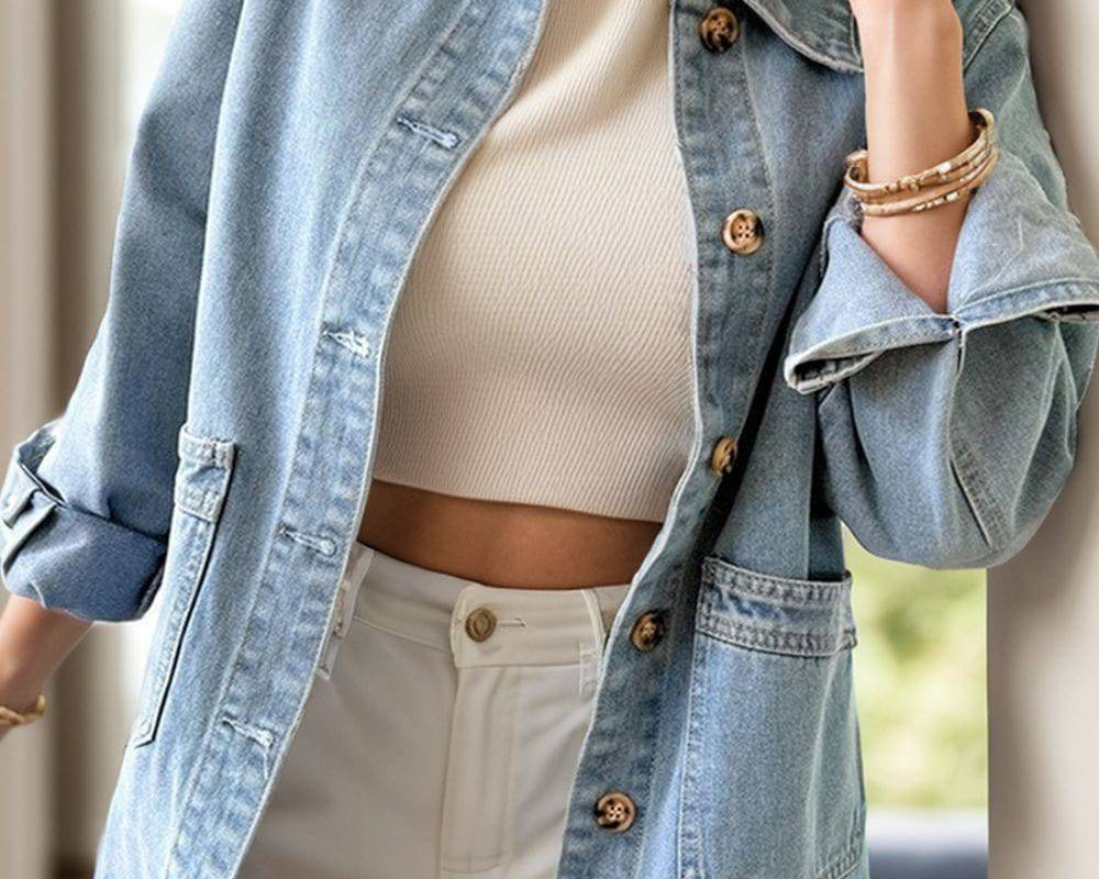 NEWYORKLISTED STYLE COLLECTION Long Sleeve Denim Jacket - NEWYORKLISTED