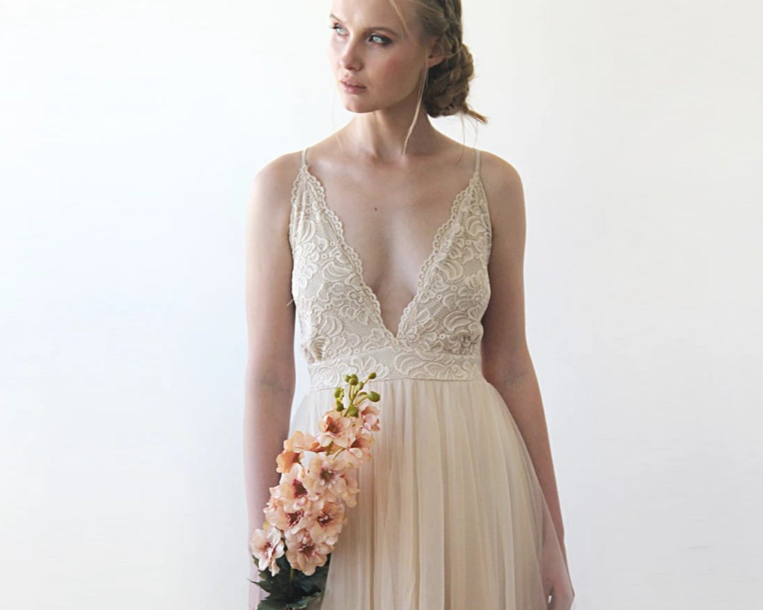 NEWYORKLISTED ELEGANT Bride Collection: Champagne Wedding Dress #1205 - NEWYORKLISTED