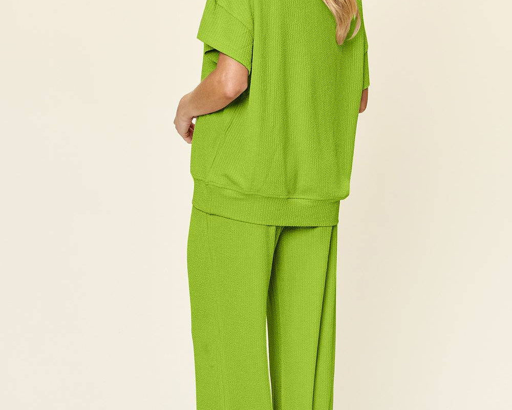 NYLD Short Sleeve T-Shirt and Wide Leg Pants - NEWYORKLISTED